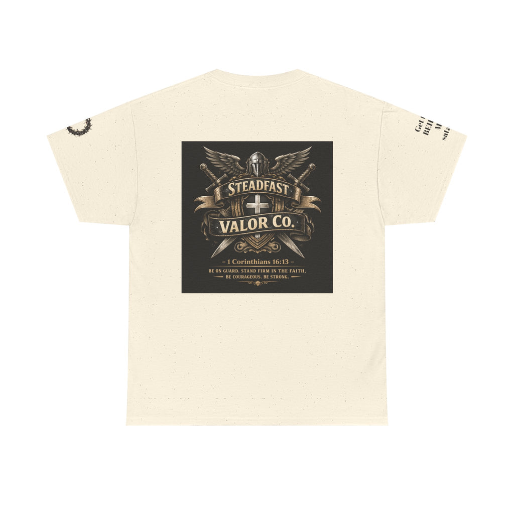 Deus Vult Sword T‑Shirt — Crusader Vintage Shield Design
