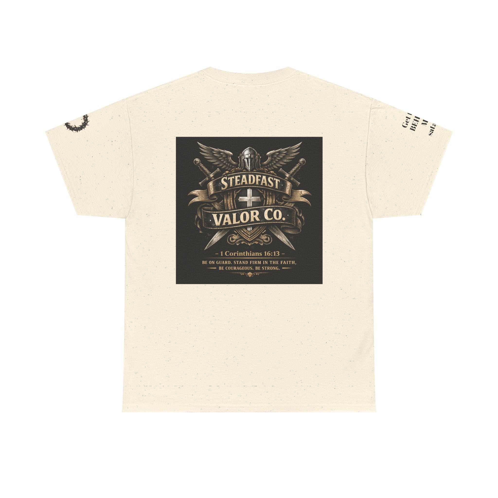 Deus Vult Sword T‑Shirt — Crusader Vintage Shield Design