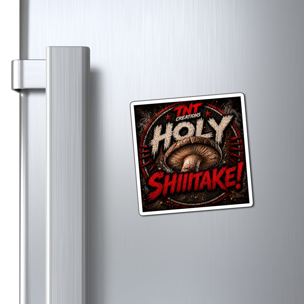 Holy Shiitake! Mushroom Magnet — Funny Kitchen Fridge Decor