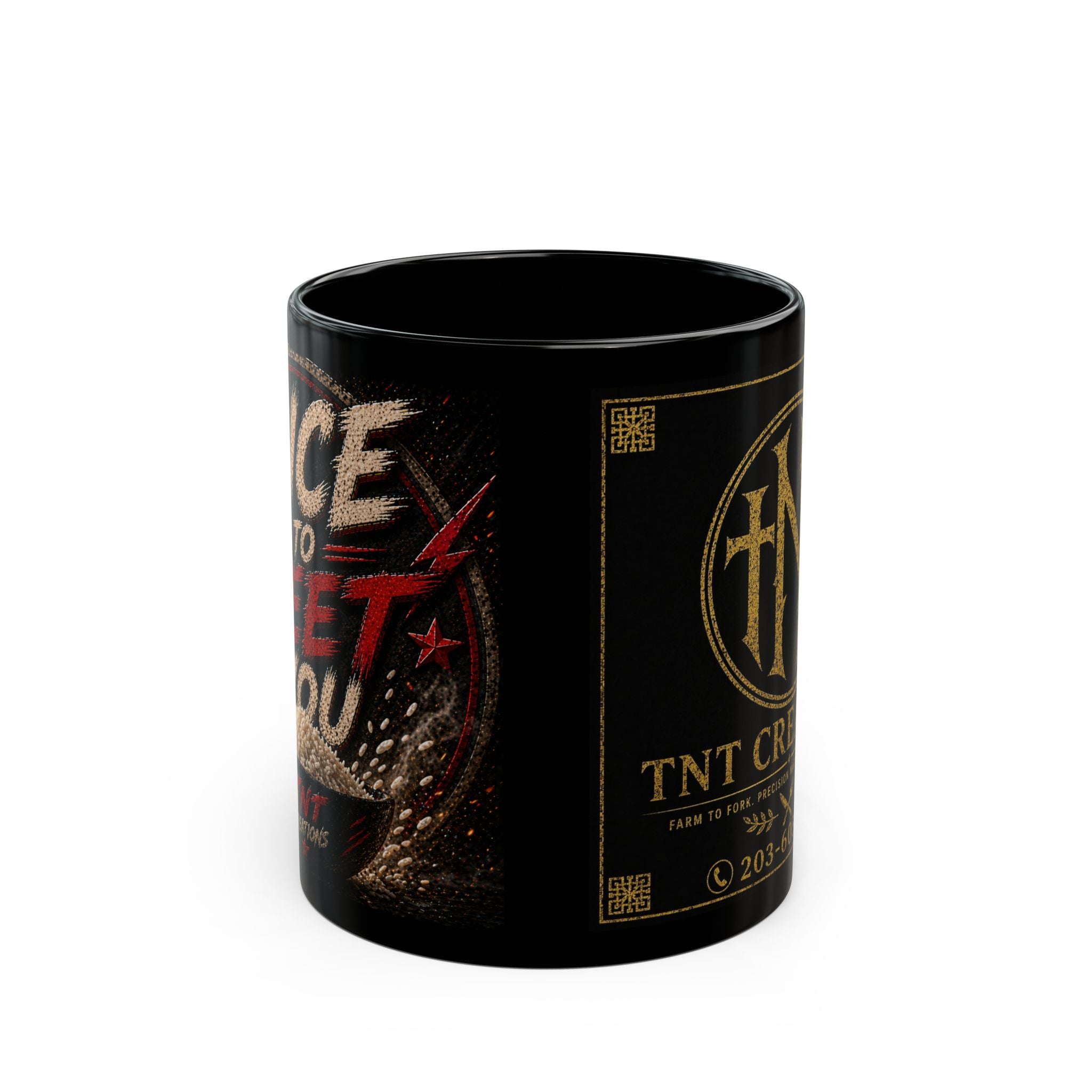TNT Creations Black Logo Mug — 11oz/15oz Ceramic Coffee Cup