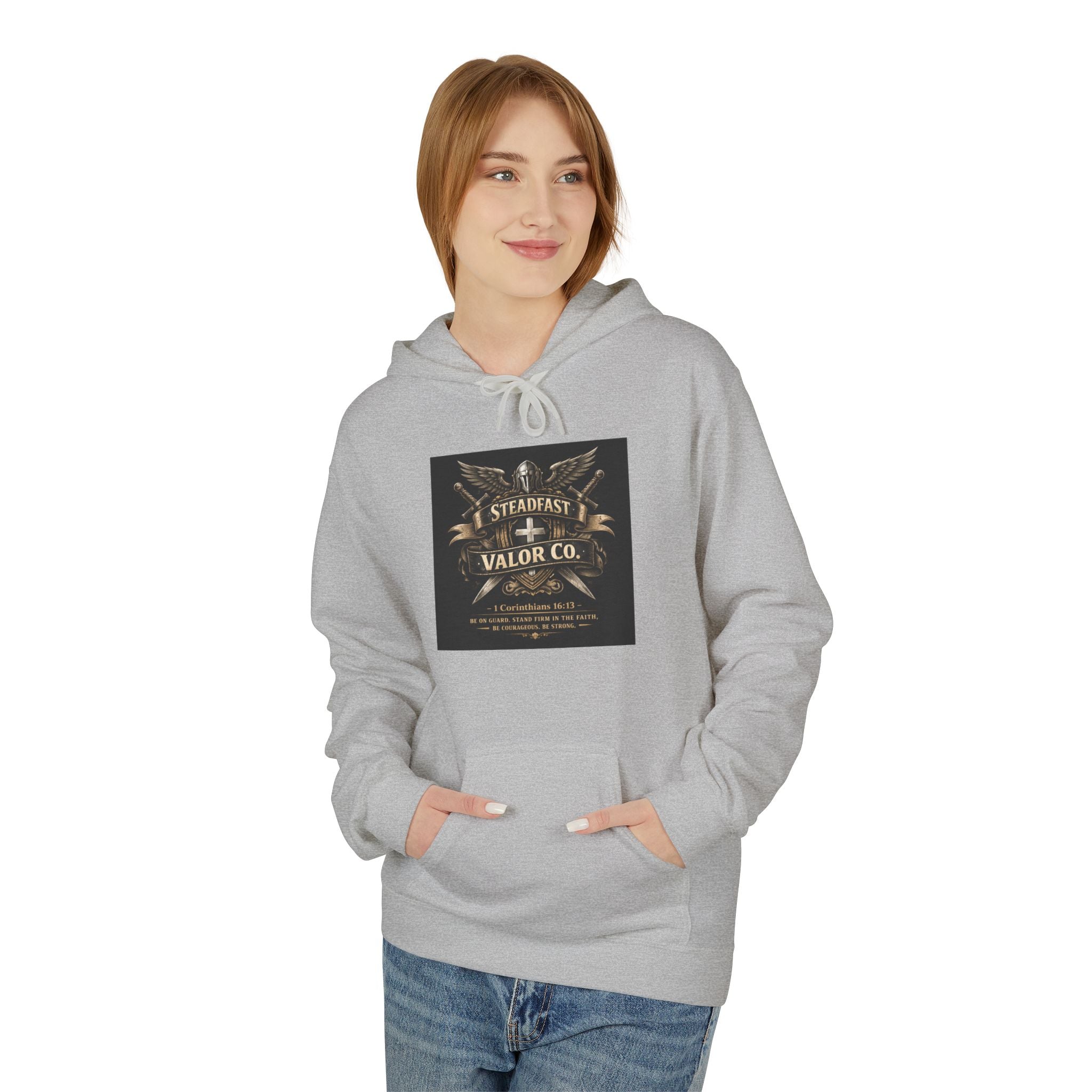 Christian Cross Hoodie — 'Stand by the Word' Inspirational Faith Sweatshirt