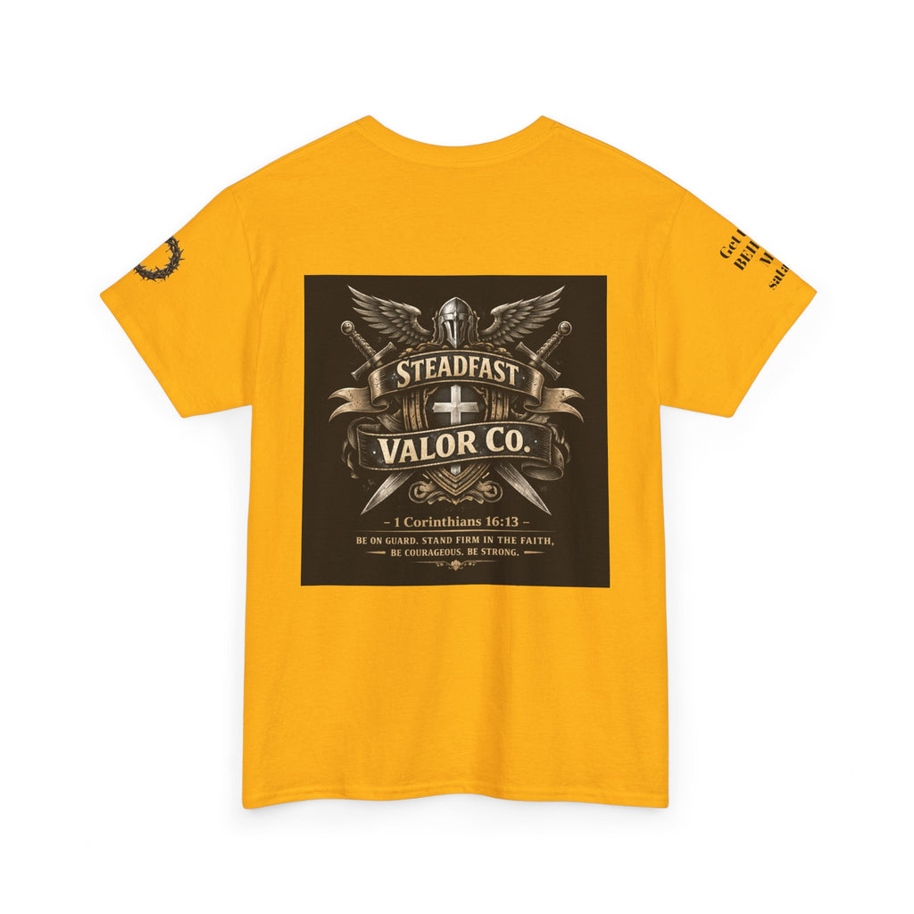 Deus Vult Sword T‑Shirt — Crusader Vintage Shield Design