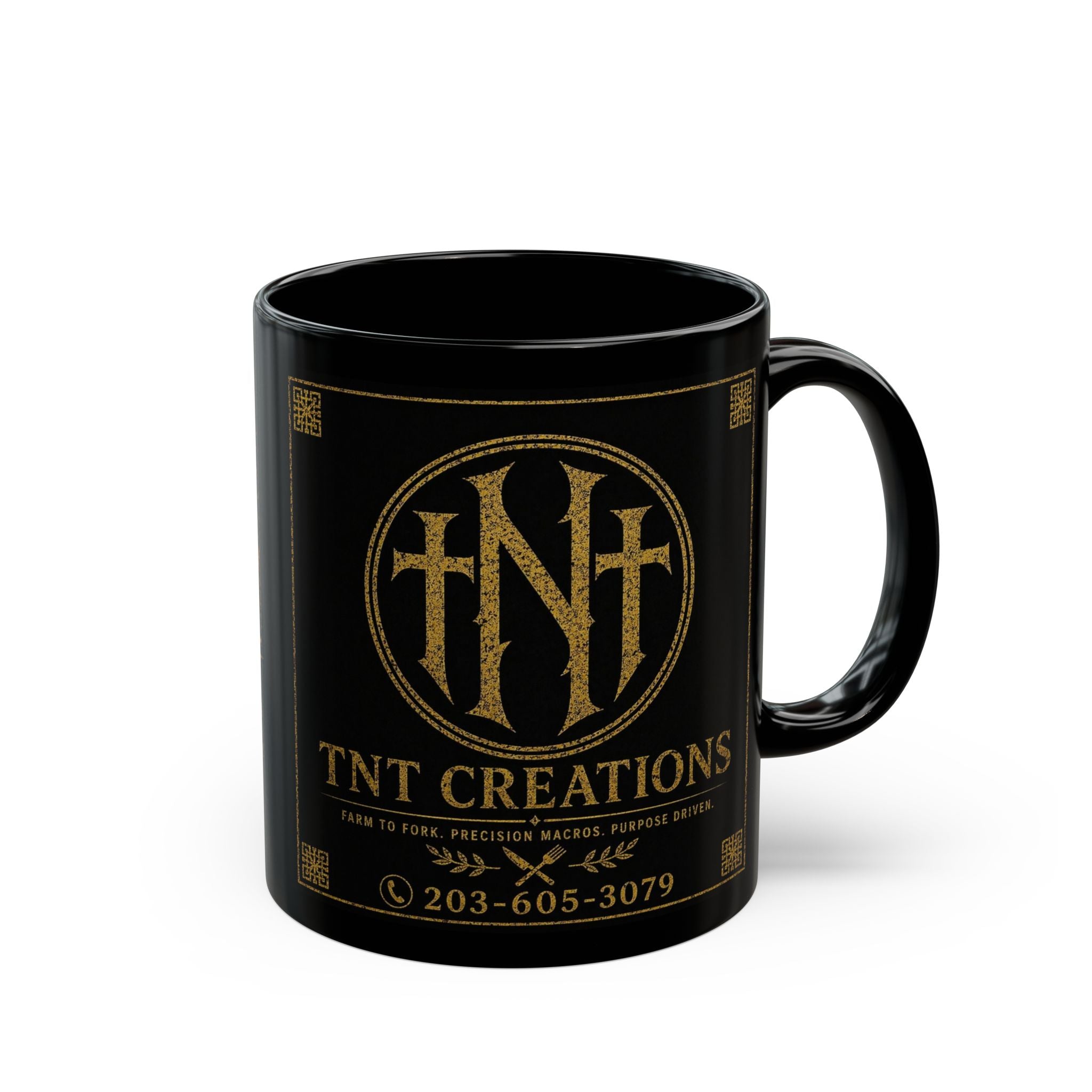 TNT Creations Black Logo Mug — 11oz/15oz Coffee Cup