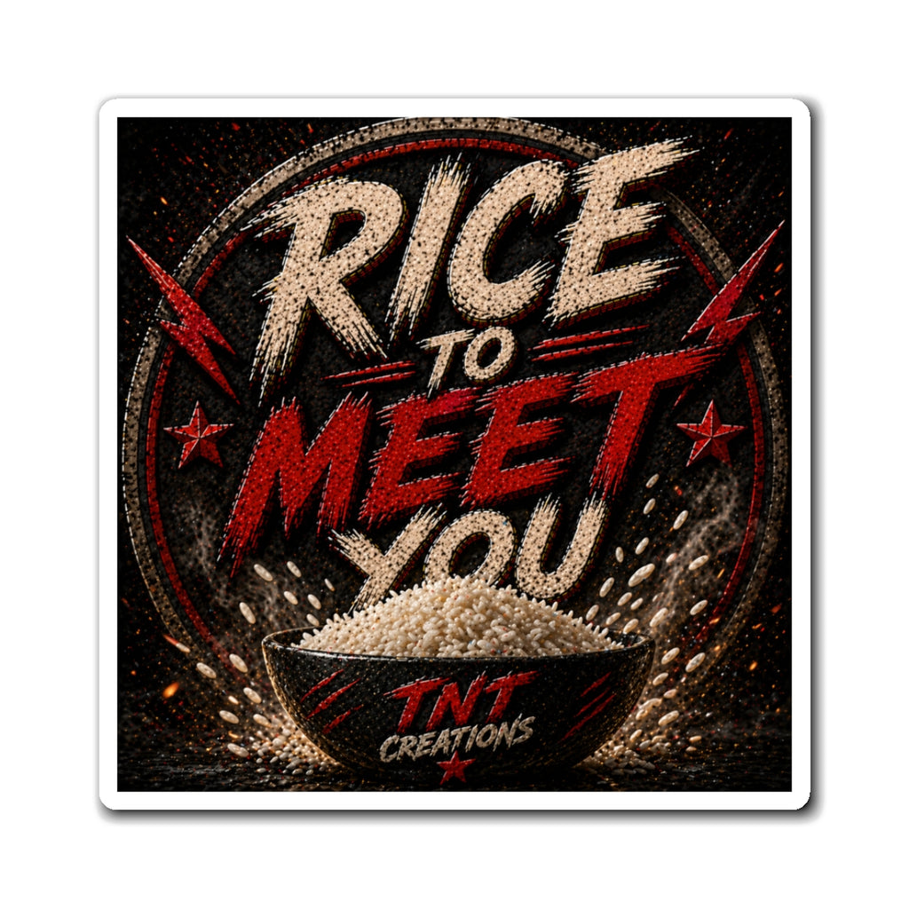 Rice to Meet You Magnet — Funny Rice Bowl Fridge Magnet, Kitchen Décor Gift