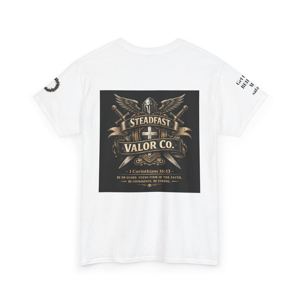 Deus Vult Sword T‑Shirt — Crusader Vintage Shield Design