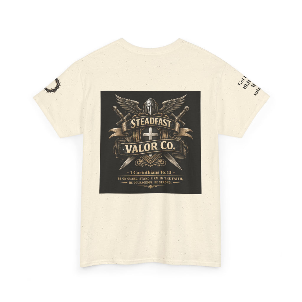 Deus Vult Sword T‑Shirt — Crusader Vintage Shield Design
