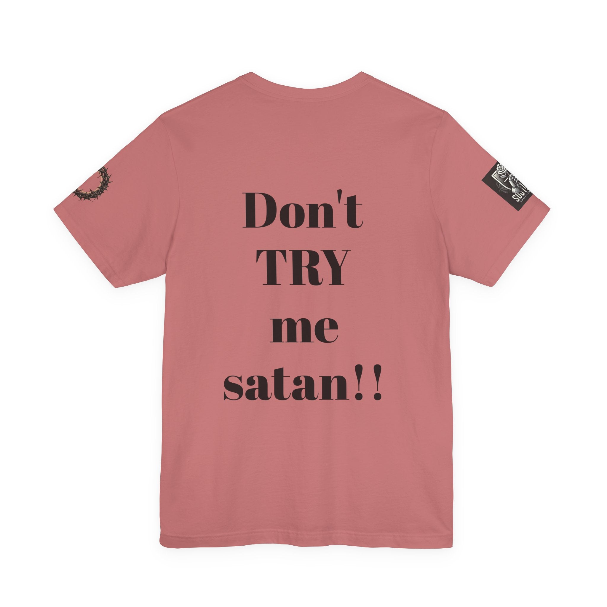 Christian Knight T-Shirt — "Be the Light" Crusader Graphic Tee (Don't Try Me Satan)