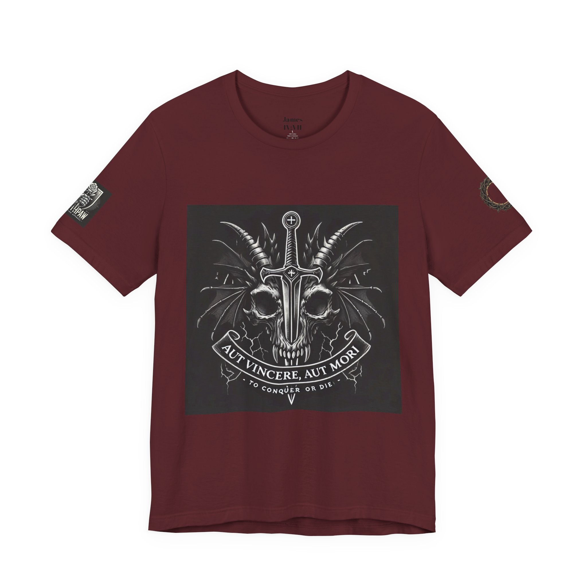 Defying Darkness Tee — "Aut Vincere, Aut Mori" Graphic T-Shirt