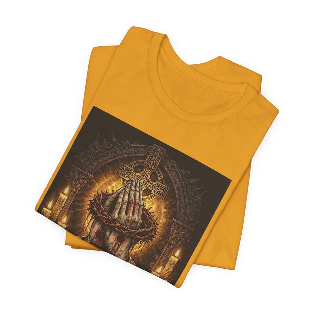 Satan-Repellant Graphic Tee — "Don't TRY me Satan!!" Chest Illustration & Back Slogan