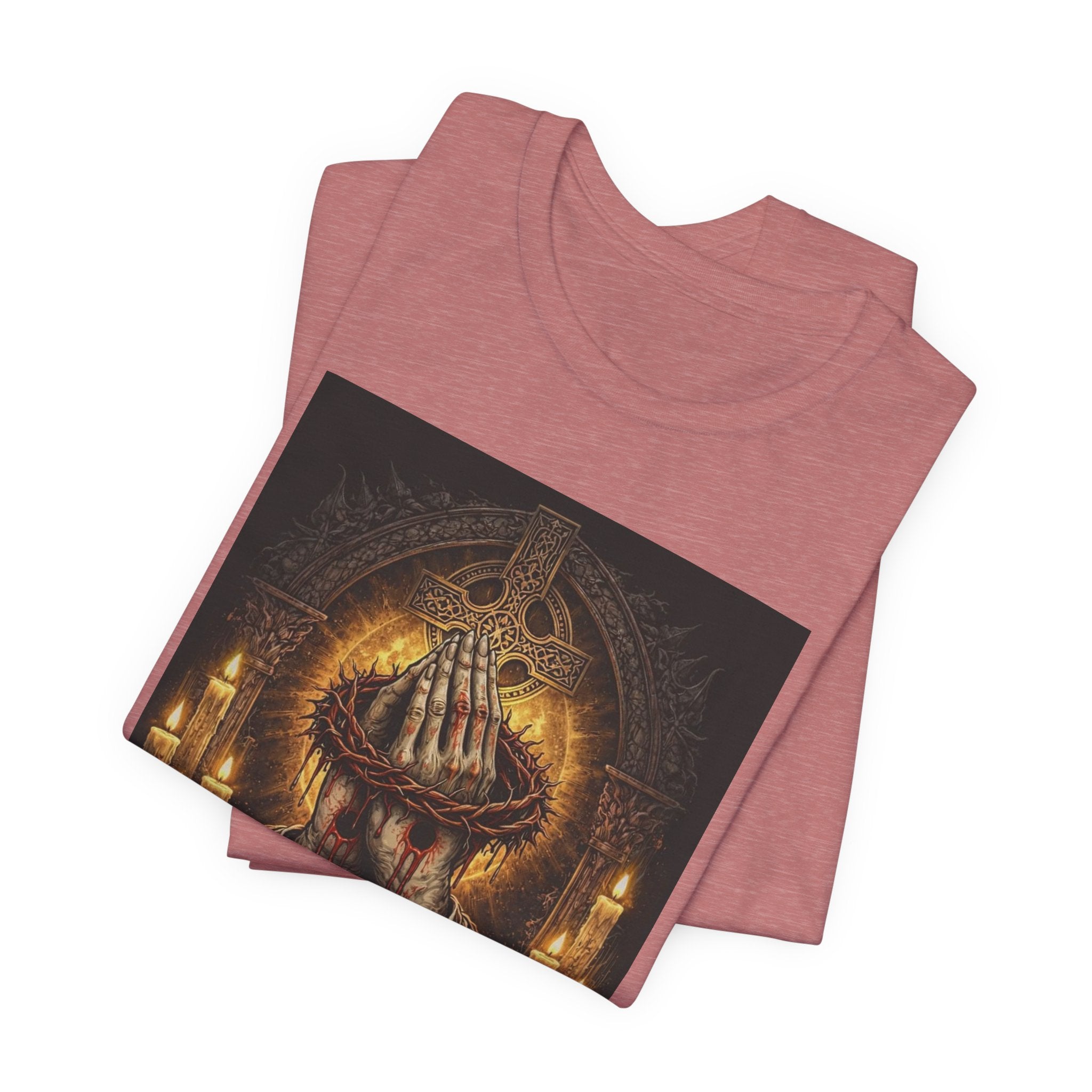 Satan-Repellant Graphic Tee — "Don't TRY me Satan!!" Chest Illustration & Back Slogan