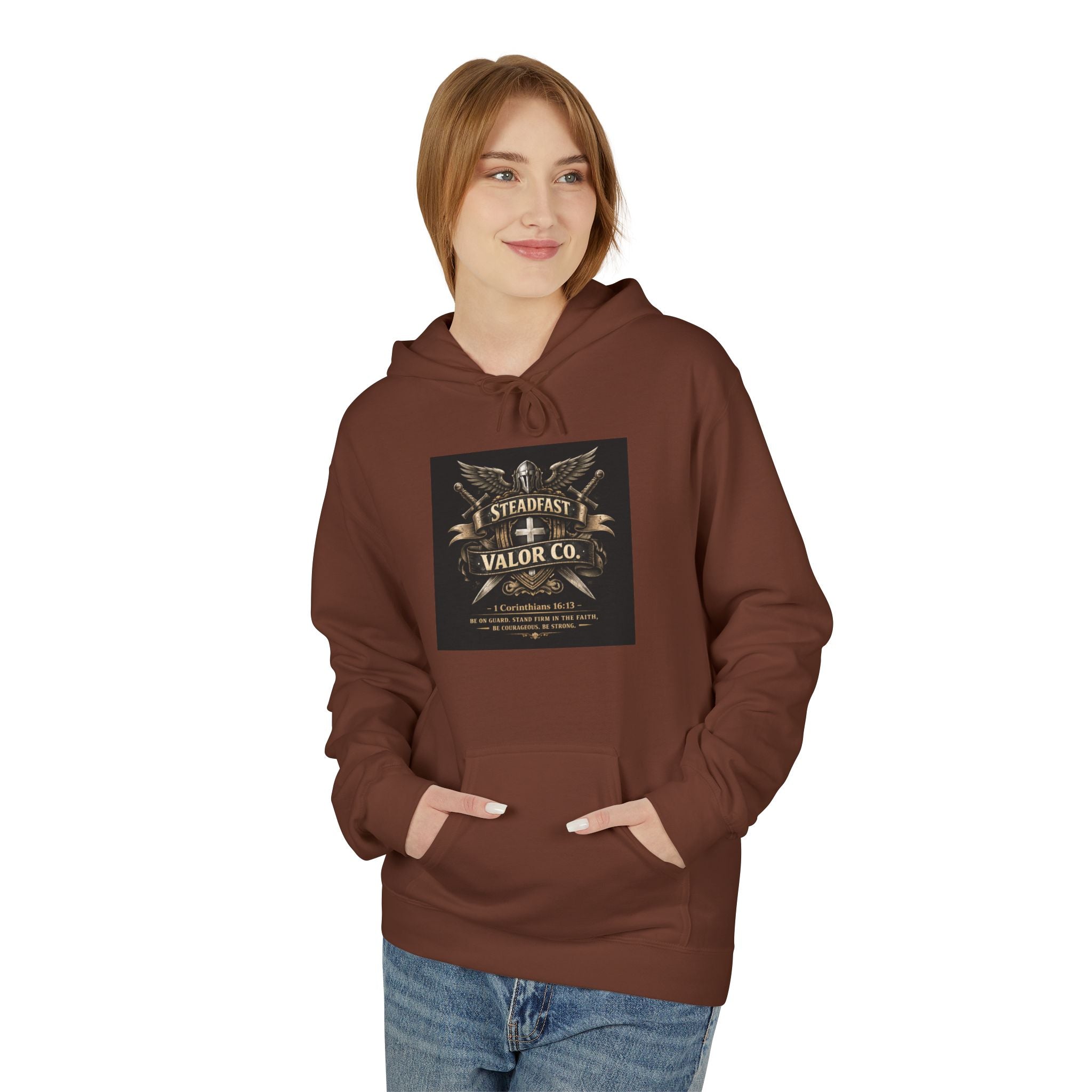 Christian Cross Hoodie — 'Stand by the Word' Inspirational Faith Sweatshirt