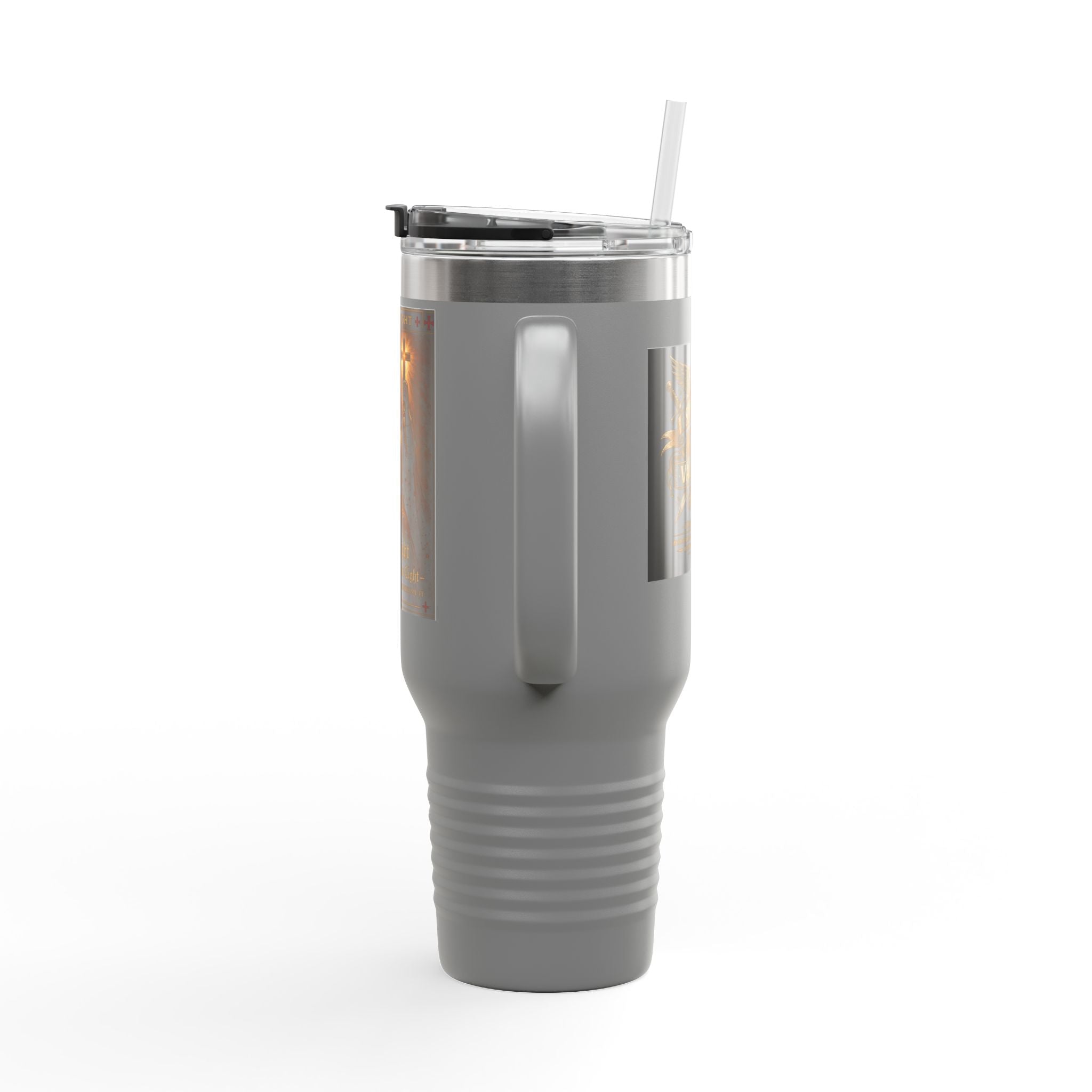 40oz Insulated Travel Mug — "Be the Light" Knight Crusader Design