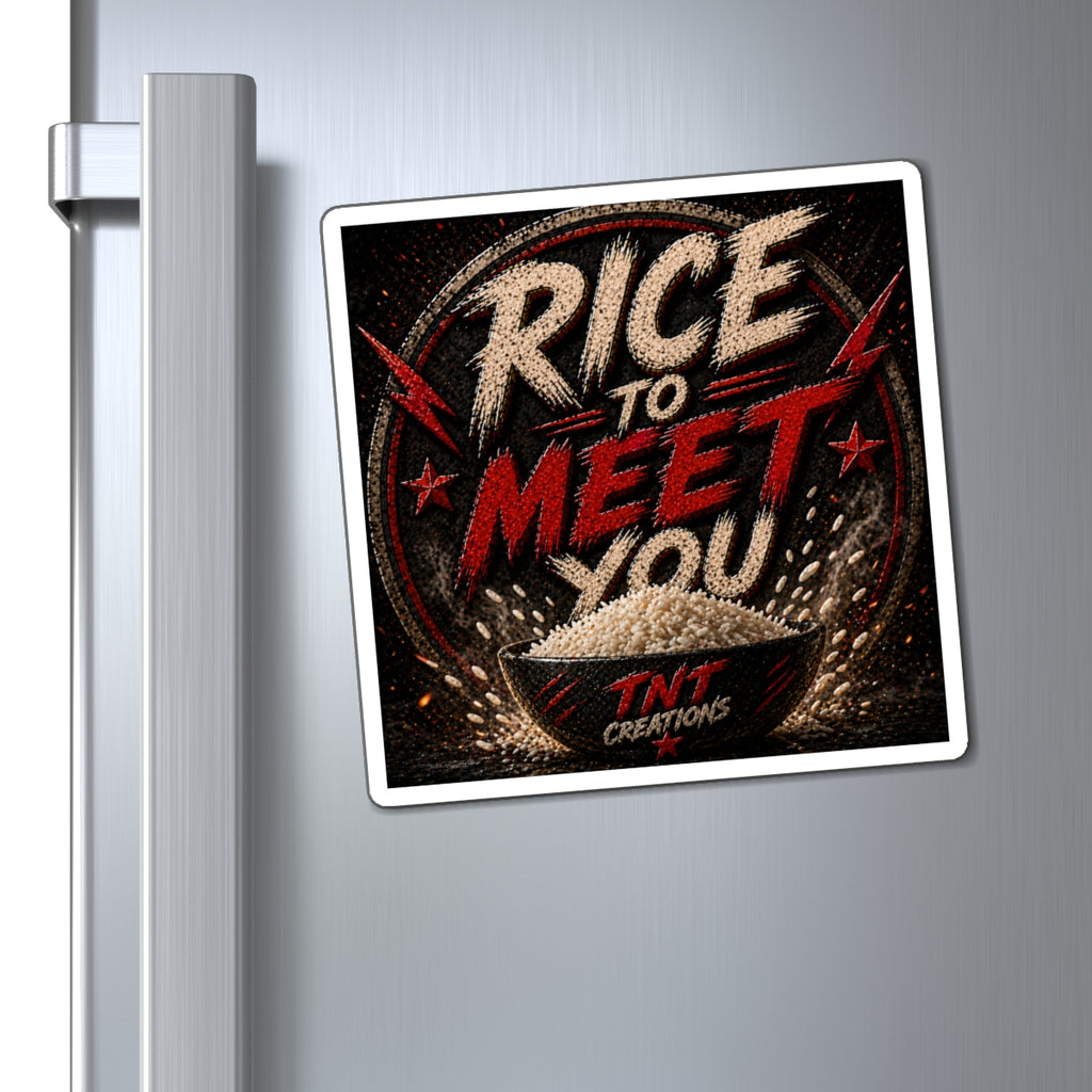 Rice to Meet You Magnet — Funny Rice Bowl Fridge Magnet, Kitchen Décor Gift