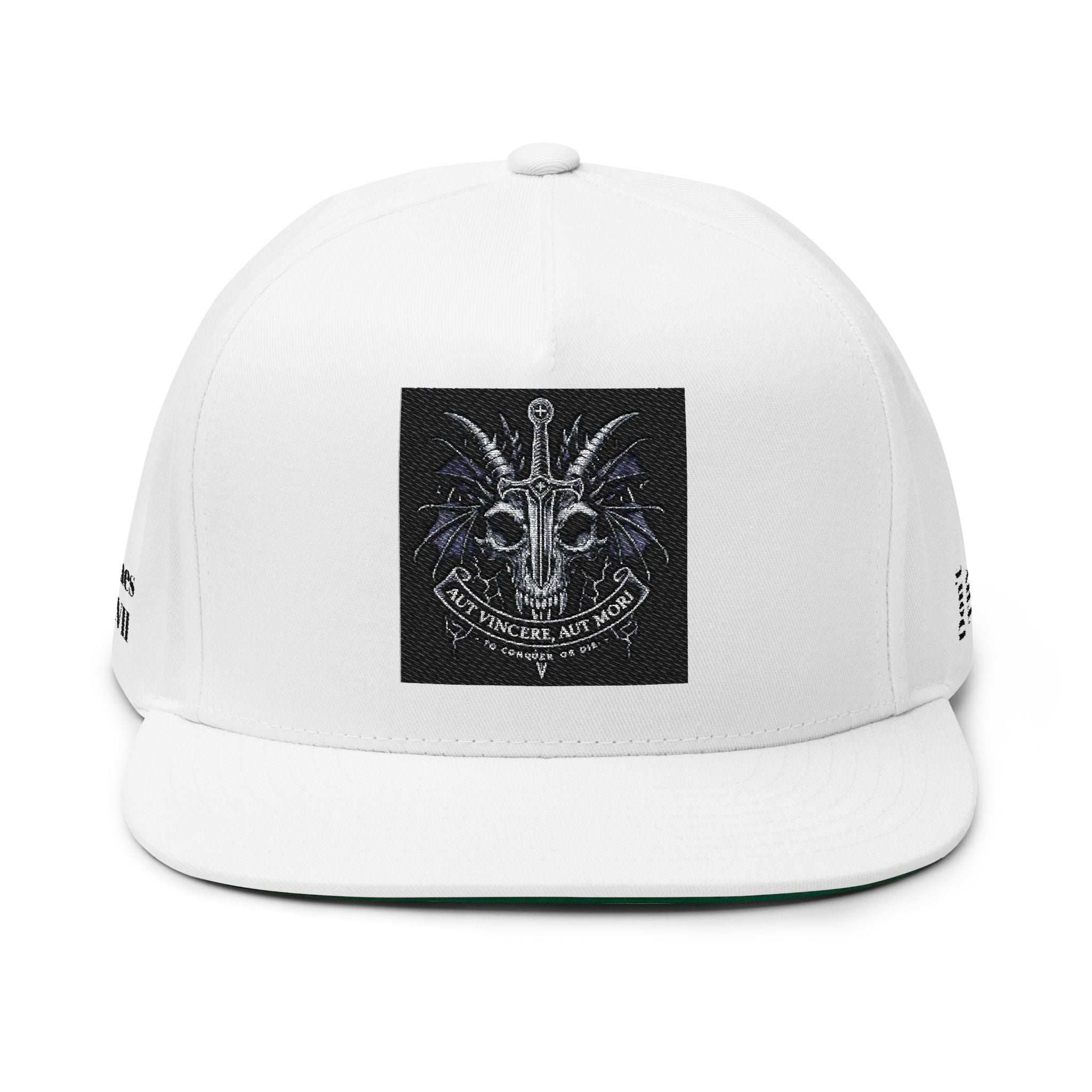 Embroidered Goat Skull Snapback Hat — Dark Gothic Crest