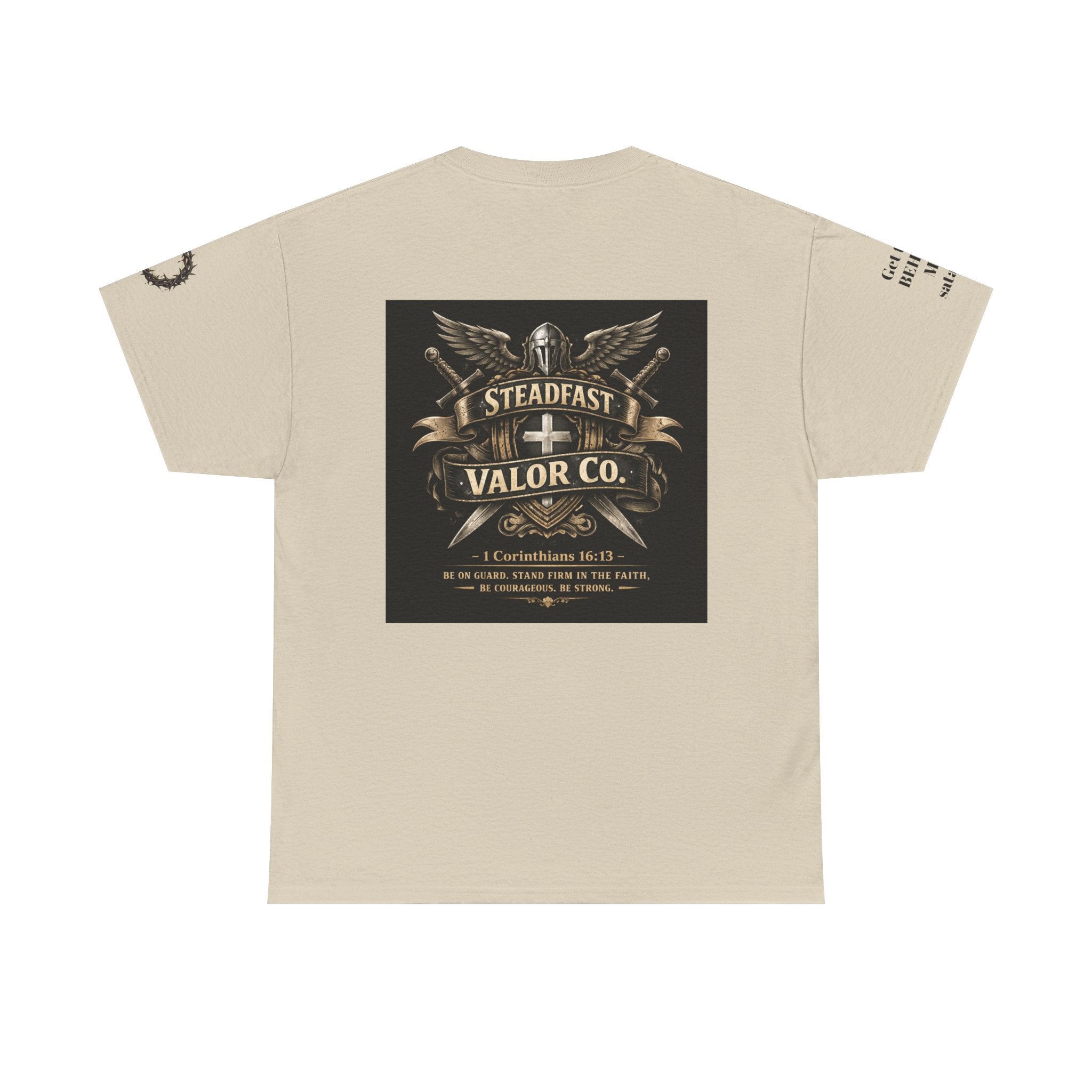 Deus Vult Sword T‑Shirt — Crusader Vintage Shield Design