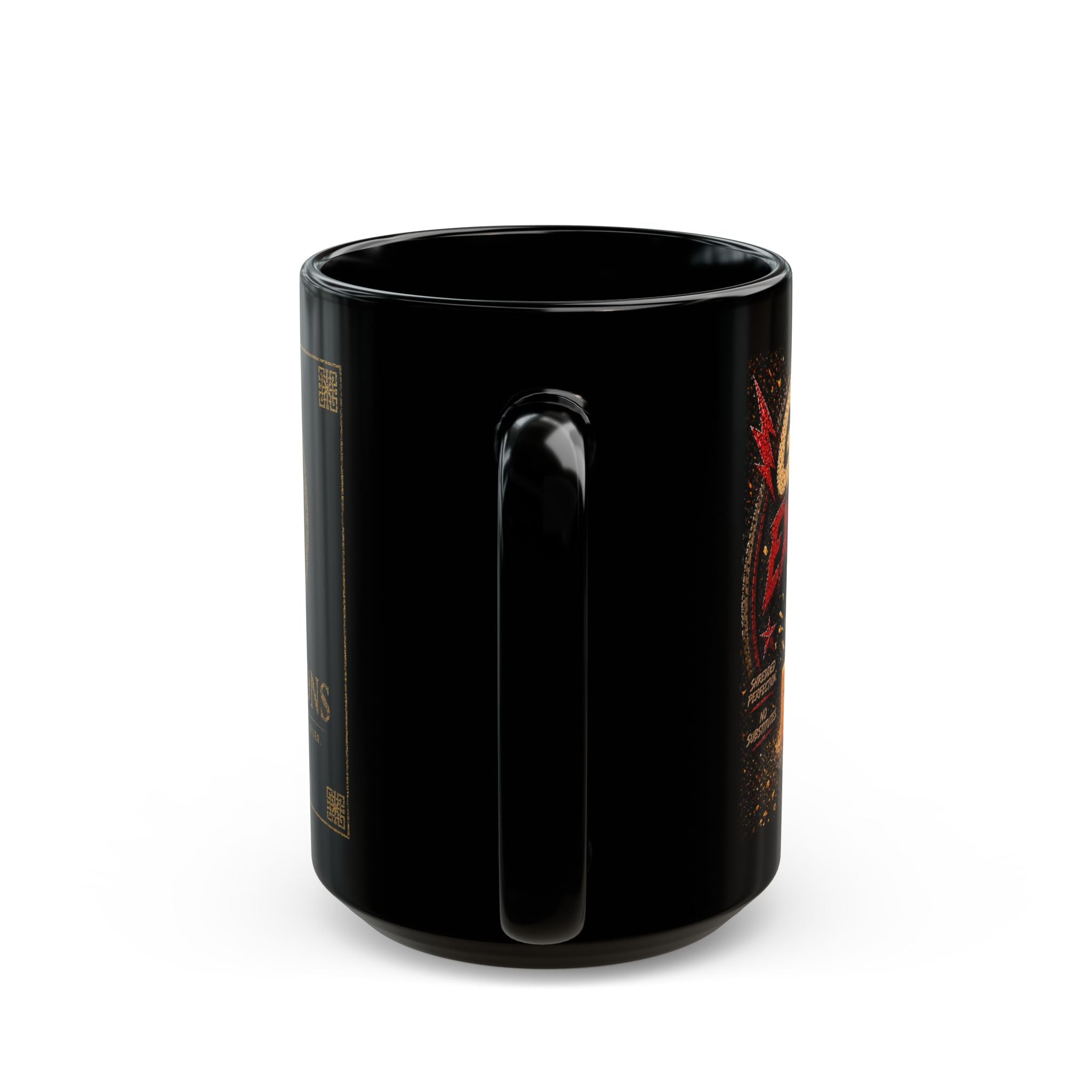TNT Creations Black Logo Mug — 11oz/15oz Gold Emblem Coffee Cup