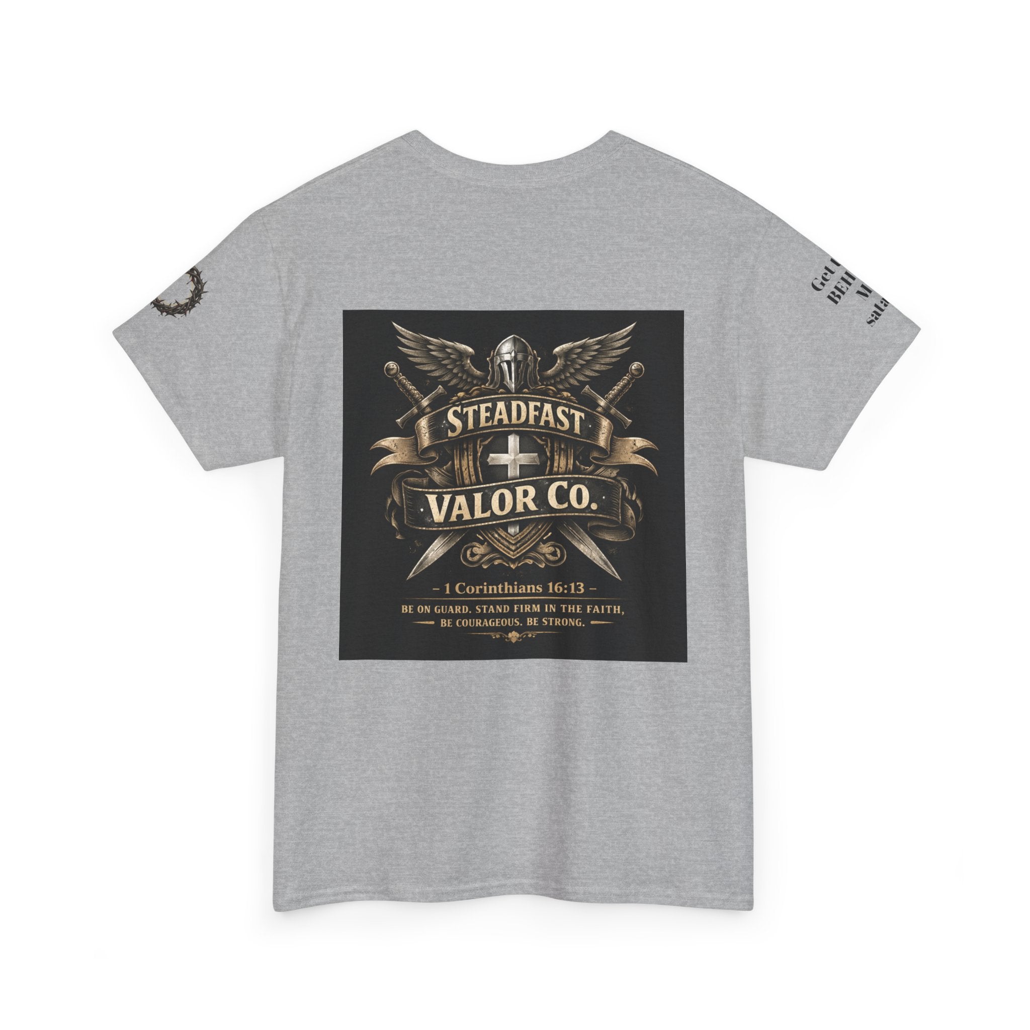 Deus Vult Sword T‑Shirt — Crusader Vintage Shield Design