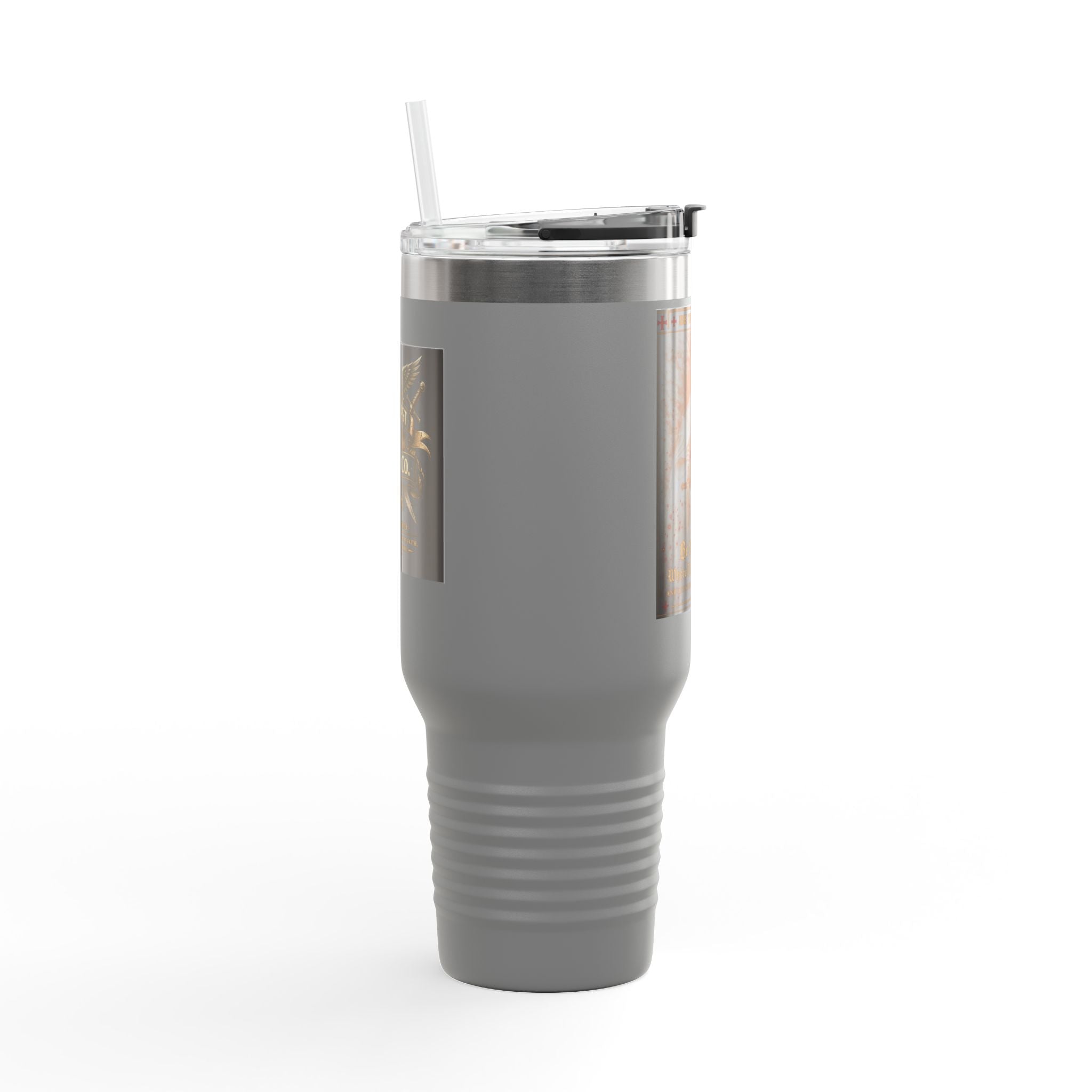 40oz Insulated Travel Mug — "Be the Light" Knight Crusader Design