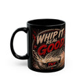 TNT Creations Black Coffee Mug – Retro Rock Badge Design (11oz/15oz)
