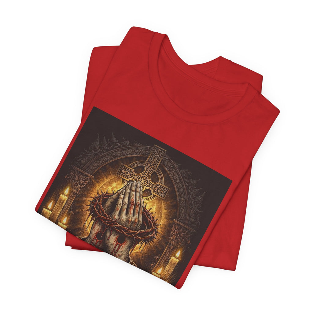 Satan-Repellant Graphic Tee — "Don't TRY me Satan!!" Chest Illustration & Back Slogan
