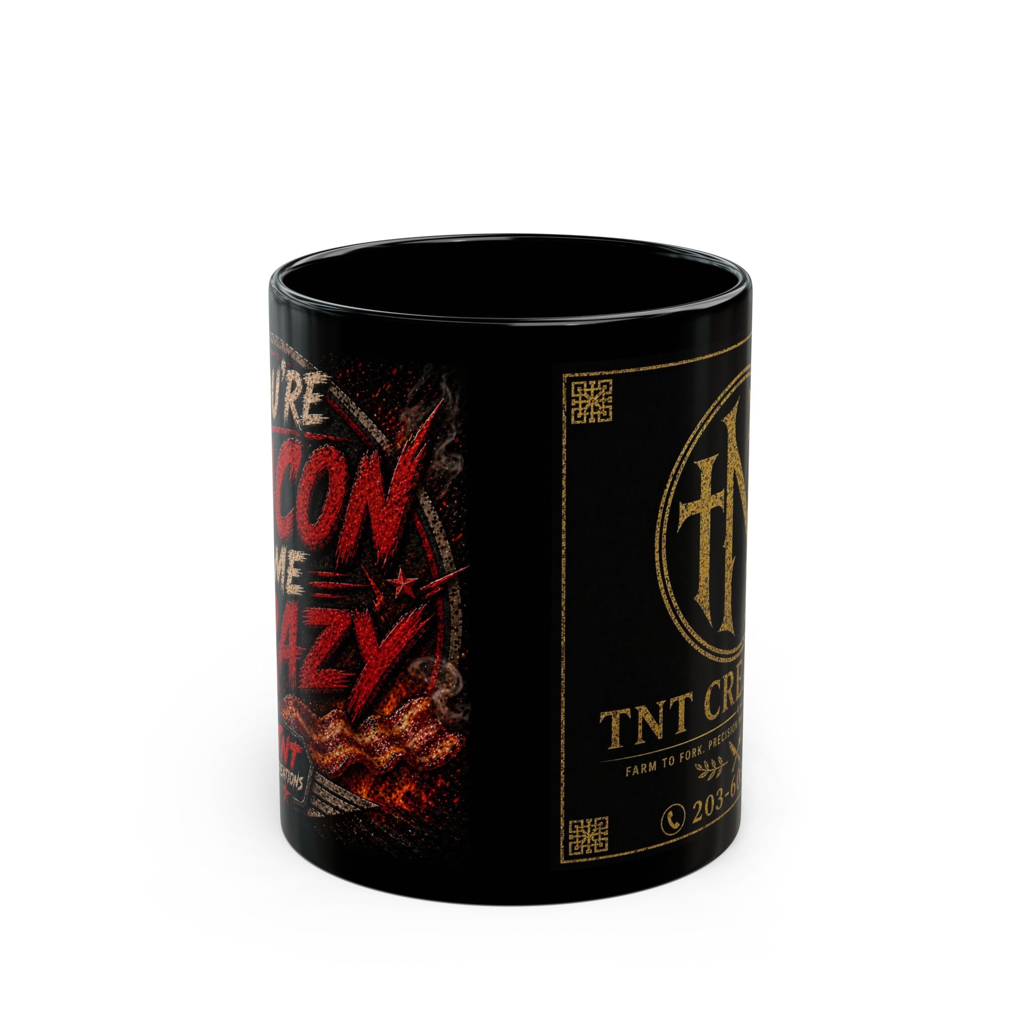 TNT Creations Black Logo Mug — Heavy Metal Gothic Coffee Cup (11oz/15oz)