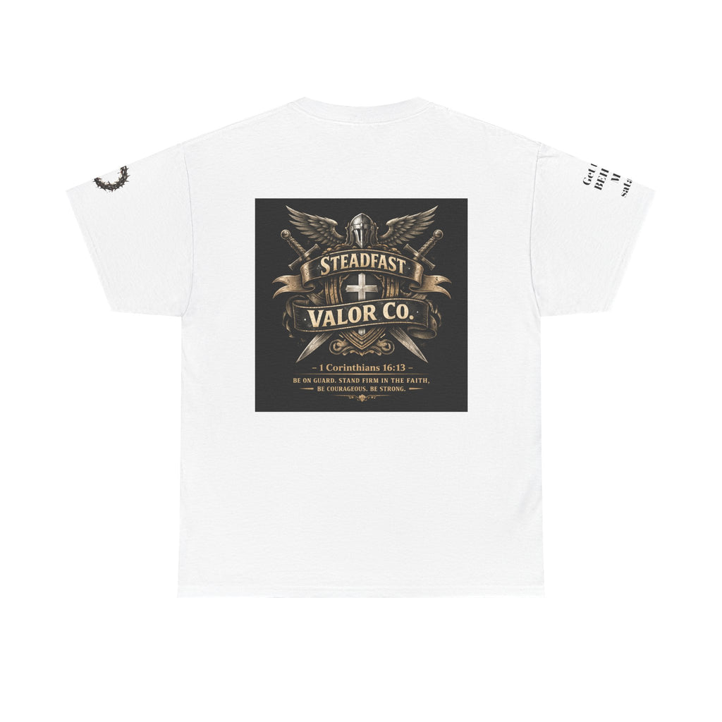 Deus Vult Sword T‑Shirt — Crusader Vintage Shield Design