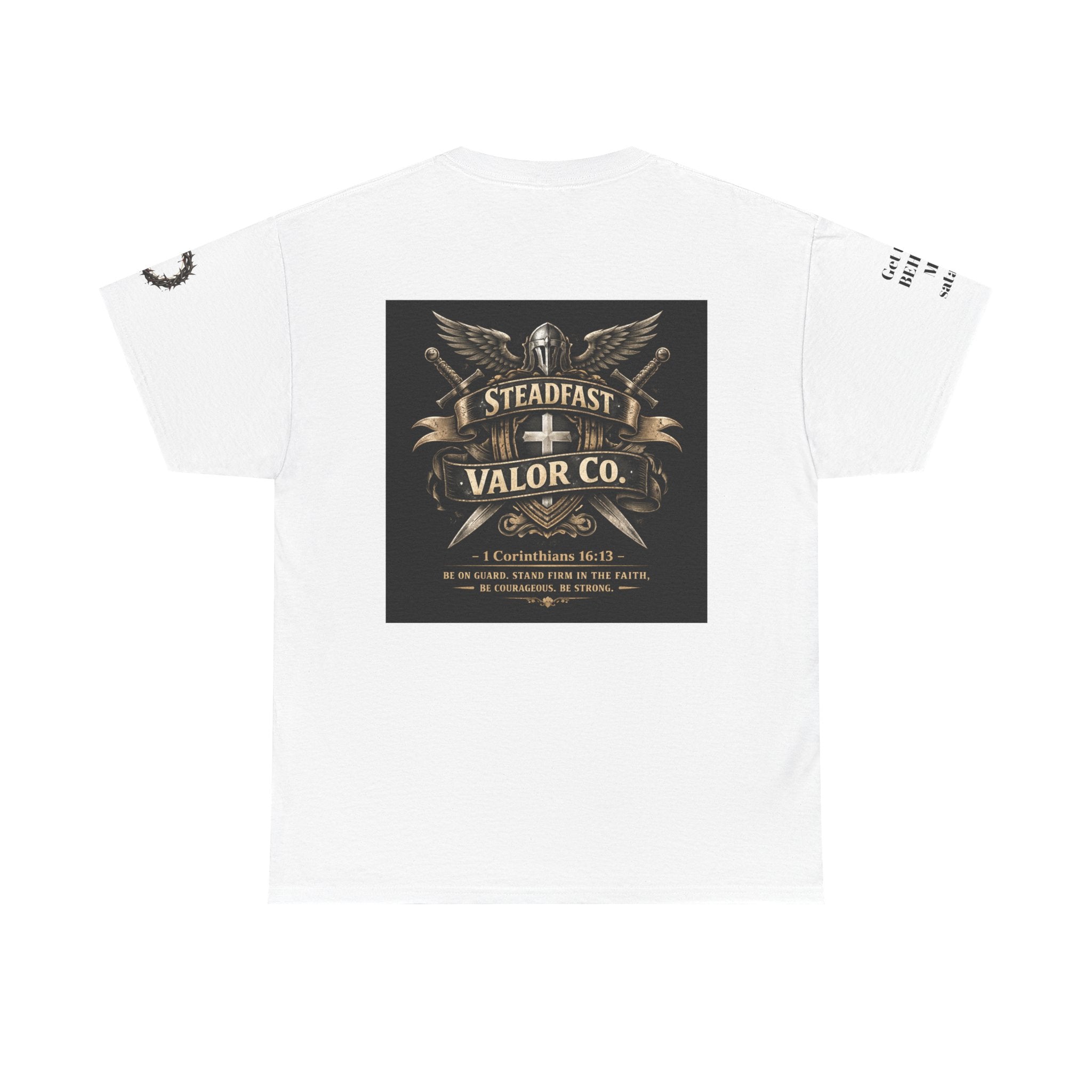 Deus Vult Sword T‑Shirt — Crusader Vintage Shield Design