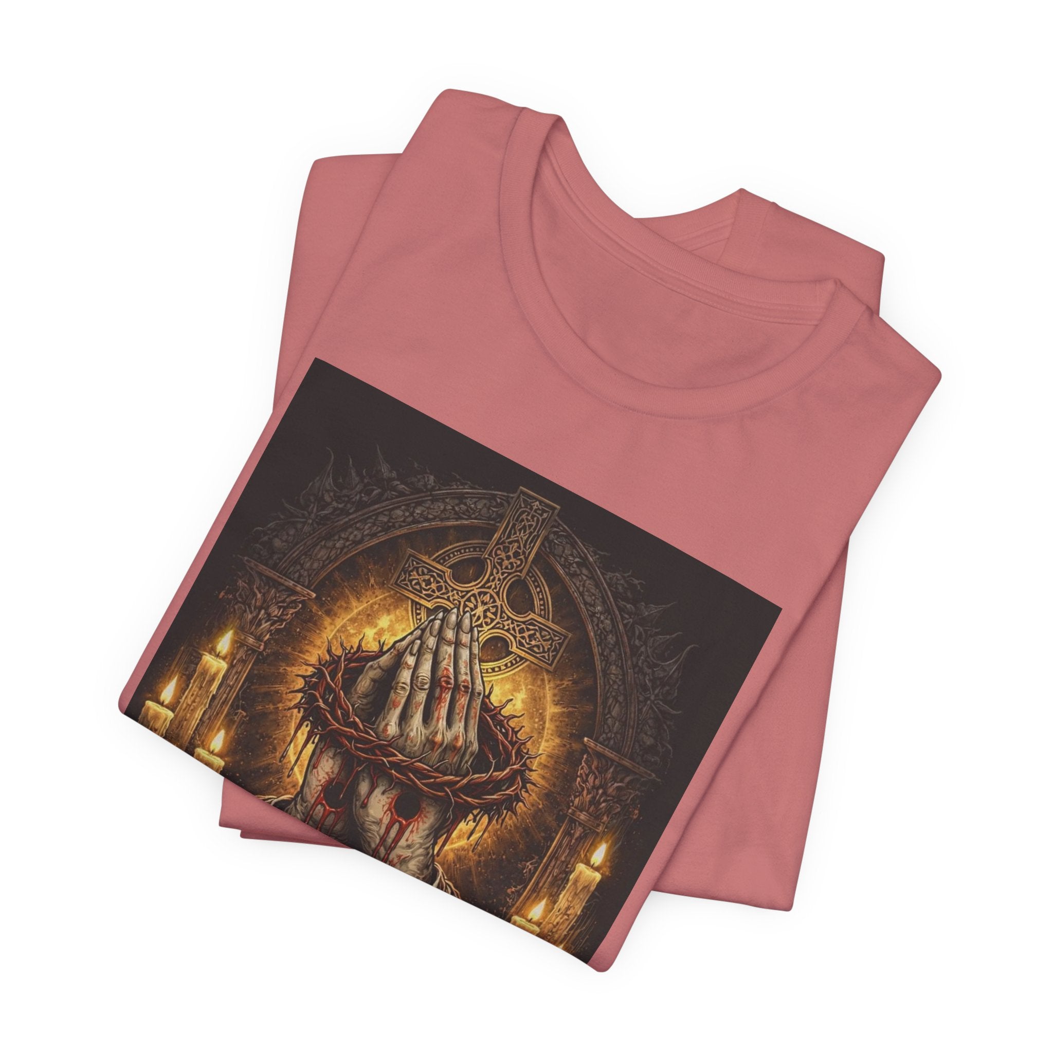 Satan-Repellant Graphic Tee — "Don't TRY me Satan!!" Chest Illustration & Back Slogan