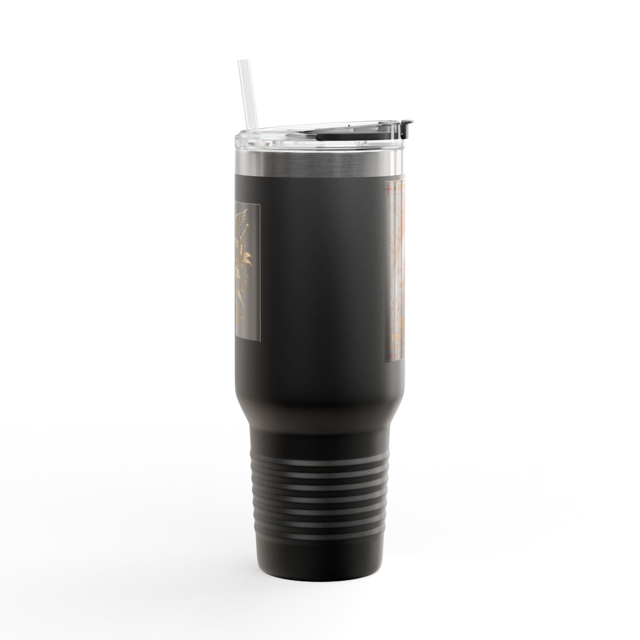 40oz Insulated Travel Mug — "Be the Light" Knight Crusader Design