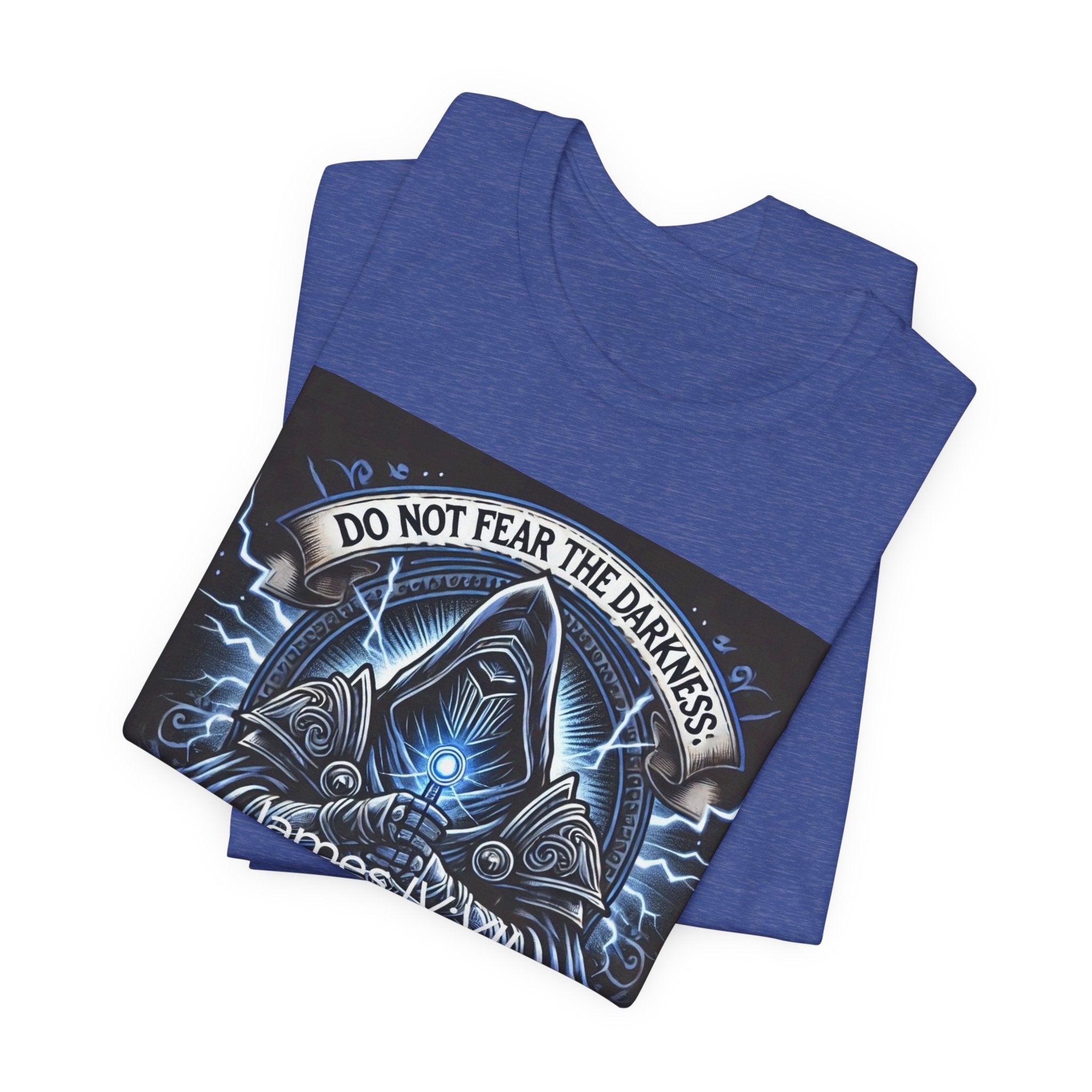 Do Not Fear the Darkness Graphic Tee — 'James IV:VII' Hooded Figure Shirt