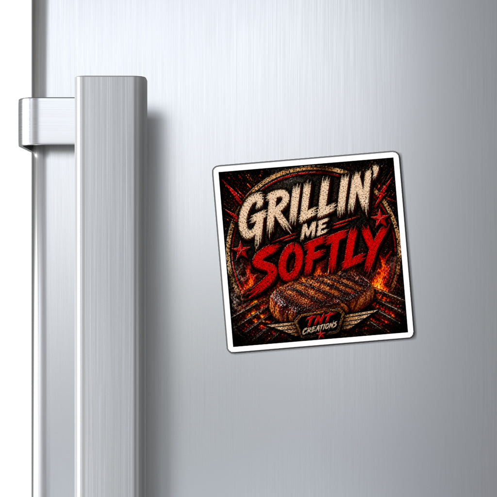 Magnet — 'Grillin' Me Softly' BBQ Refrigerator Magnet