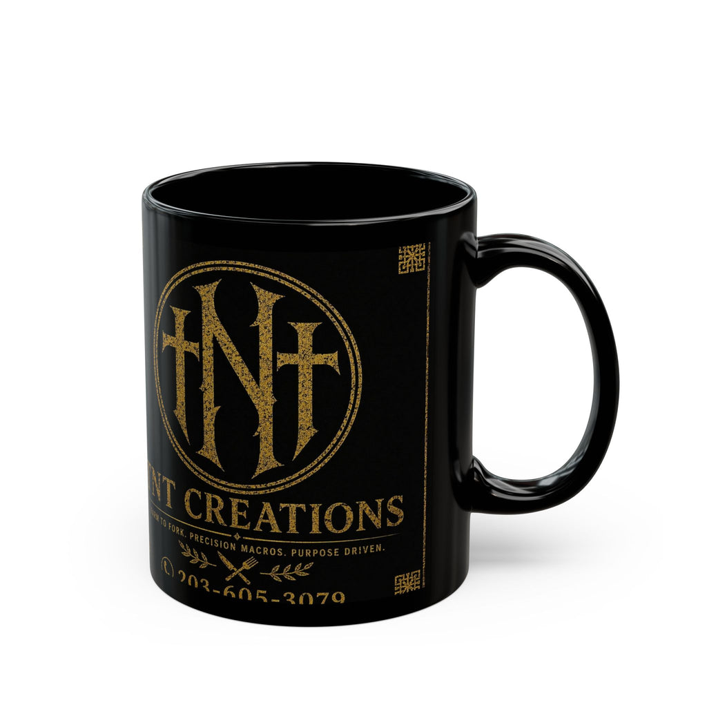 TNT Creations Black Mug – Vintage Logo Coffee Cup (11oz/15oz)