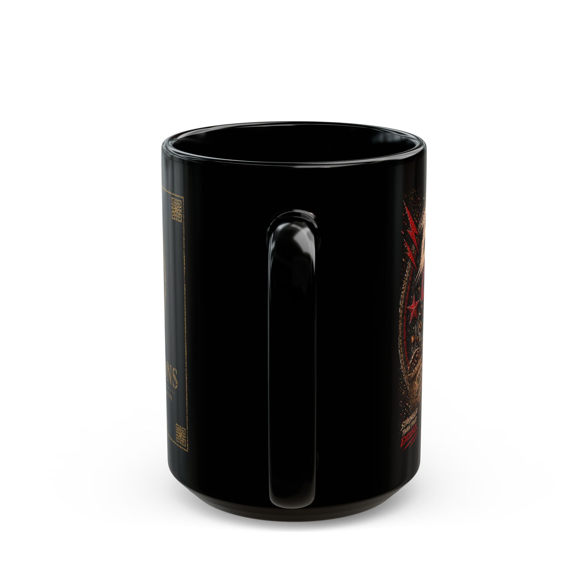 TNT Creations Black Coffee Mug — Gold Logo 11oz/15oz
