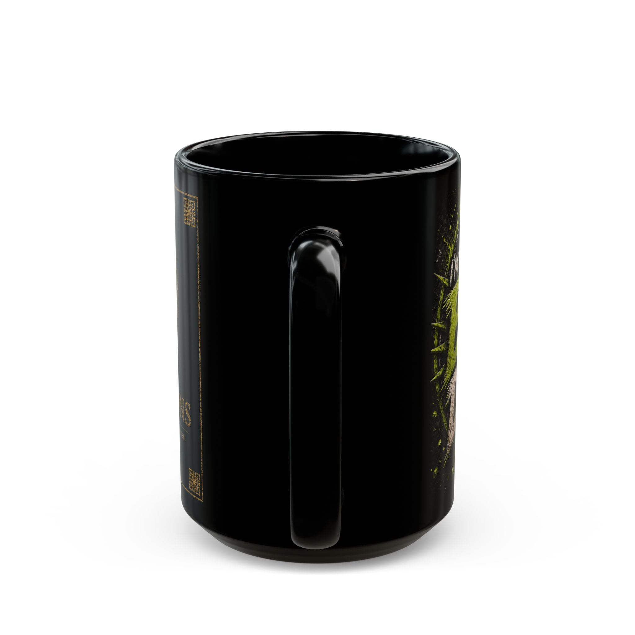 TNT Creations Black Ceramic Mug — Retro Pickle Graphic (11oz/15oz)