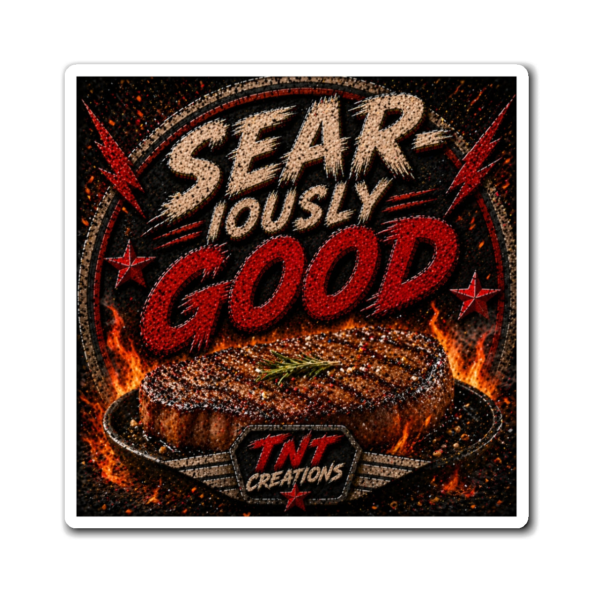 Sear-iously Good Steak Magnet — Grilling BBQ Kitchen Refrigerator Decor