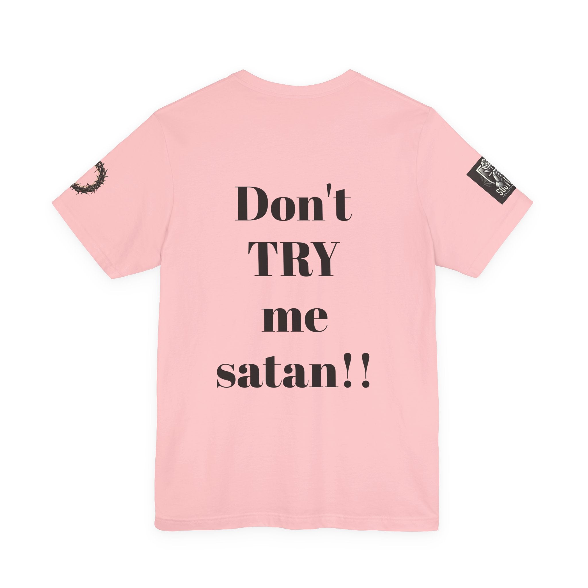 Christian Knight T-Shirt — "Be the Light" Crusader Graphic Tee (Don't Try Me Satan)
