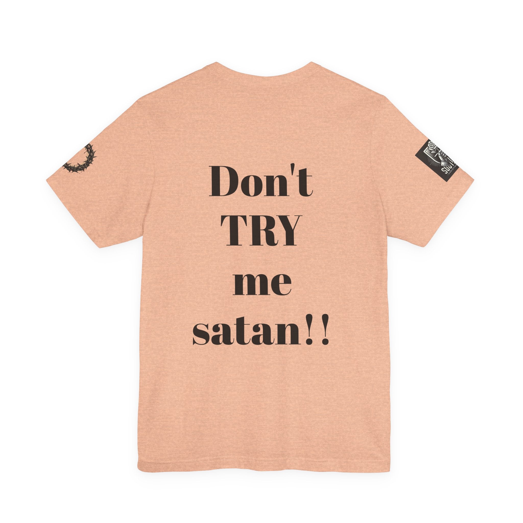 Christian Knight T-Shirt — "Be the Light" Crusader Graphic Tee (Don't Try Me Satan)