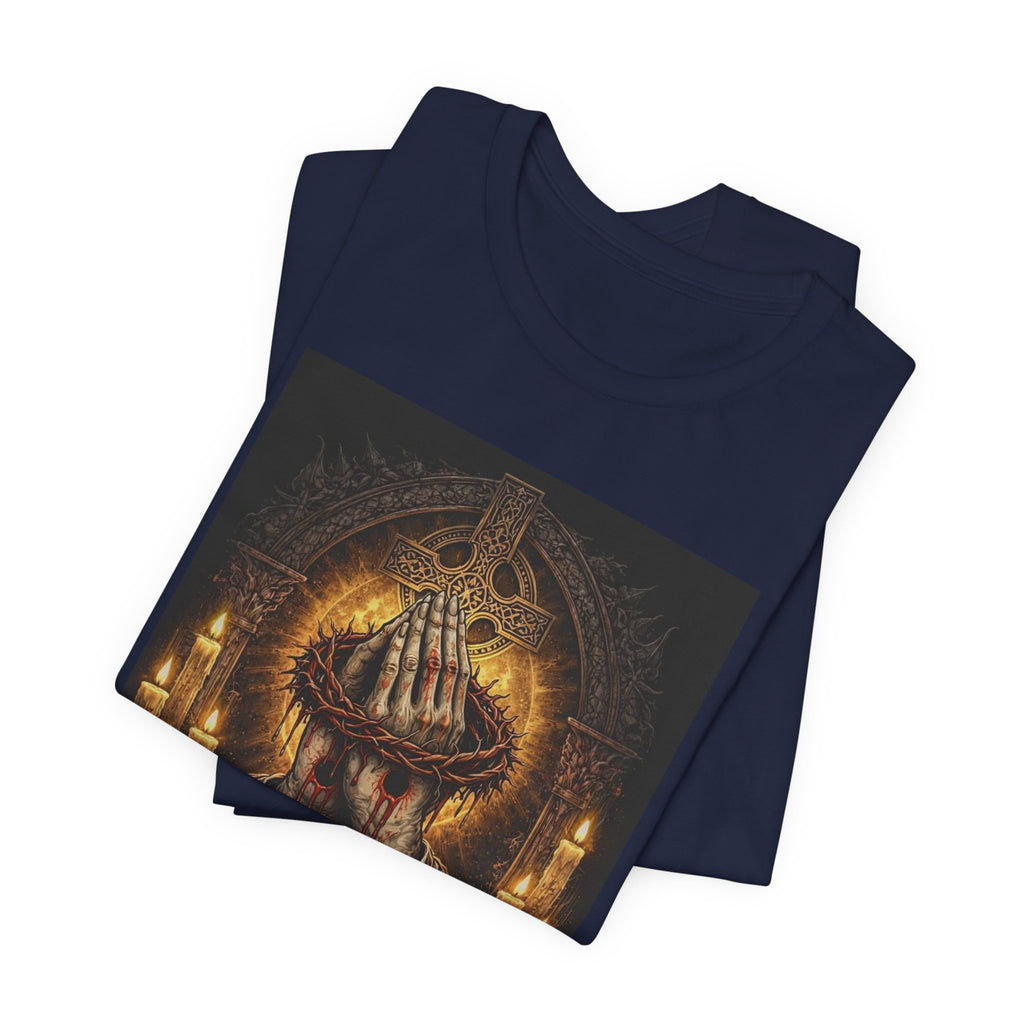 Satan-Repellant Graphic Tee — "Don't TRY me Satan!!" Chest Illustration & Back Slogan