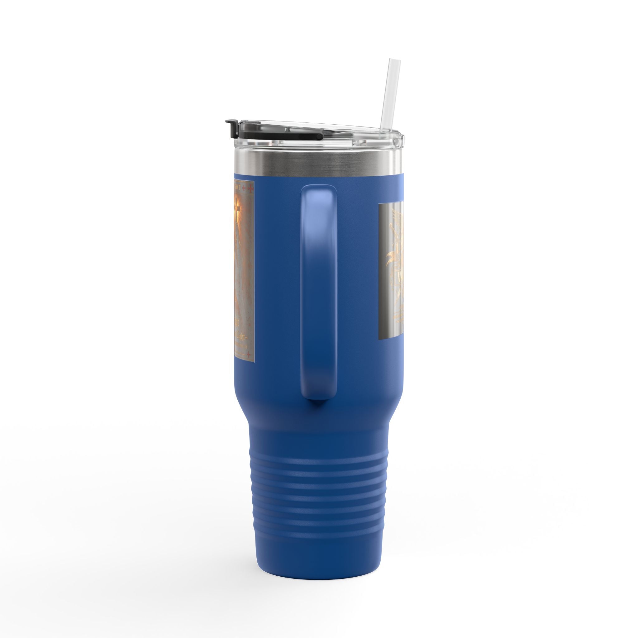 40oz Insulated Travel Mug — "Be the Light" Knight Crusader Design
