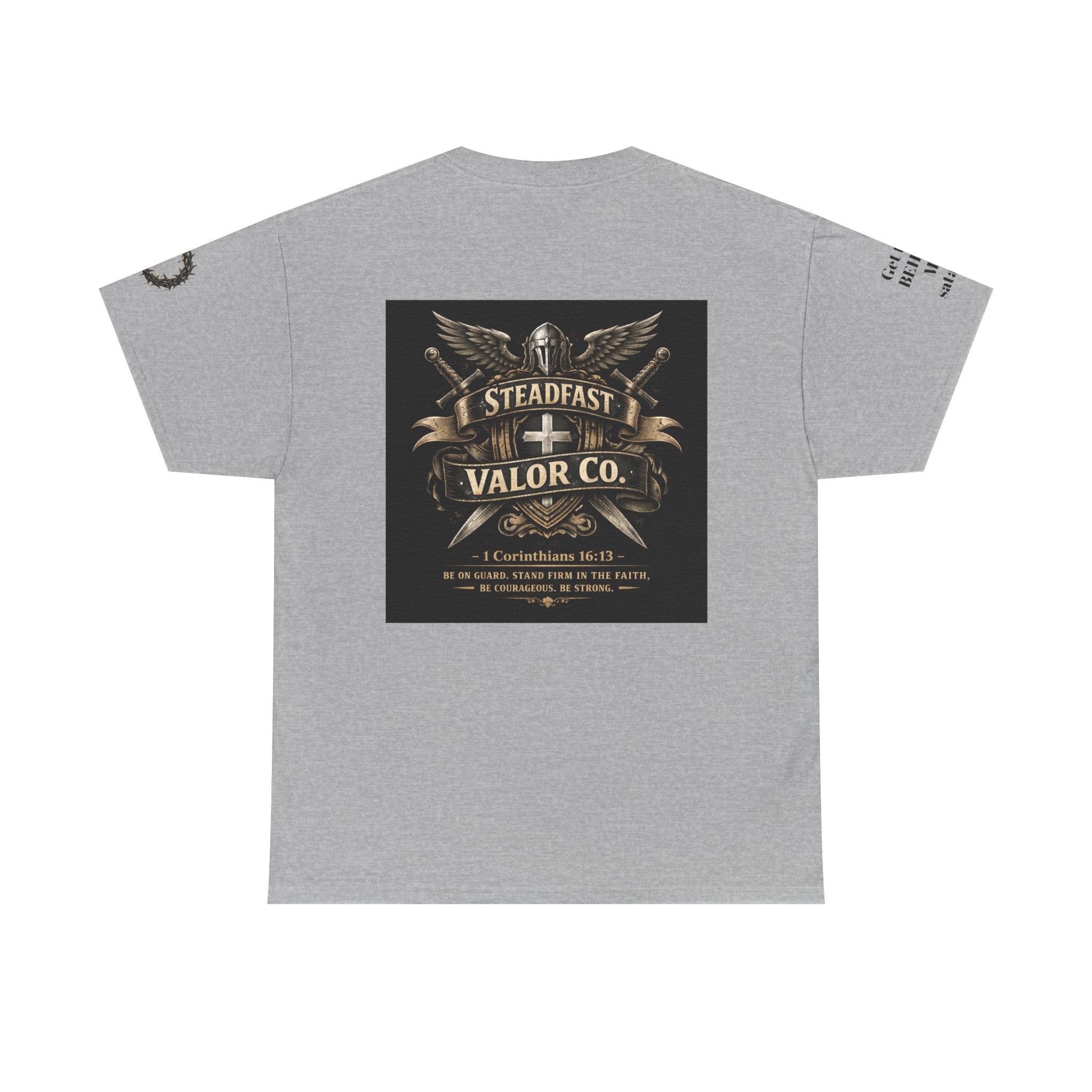 Deus Vult Sword T‑Shirt — Crusader Vintage Shield Design