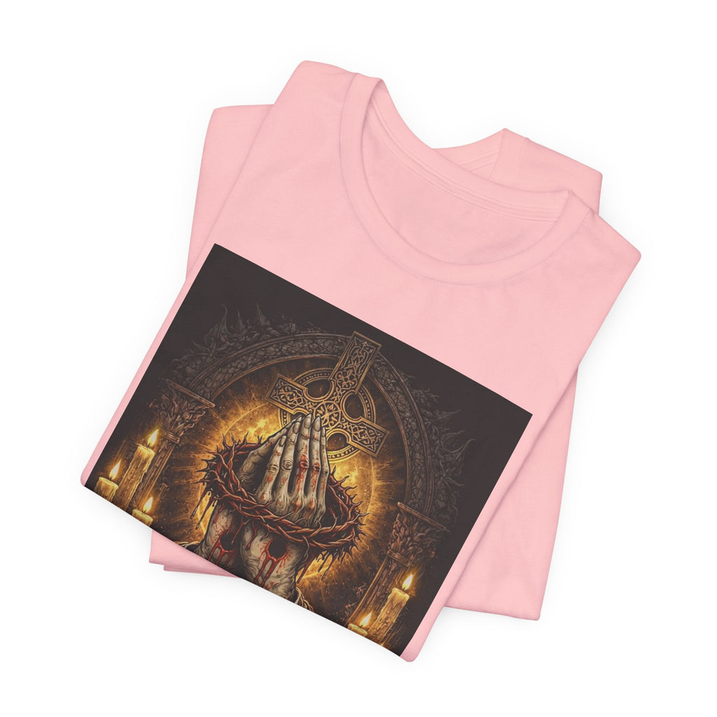 Satan-Repellant Graphic Tee — "Don't TRY me Satan!!" Chest Illustration & Back Slogan