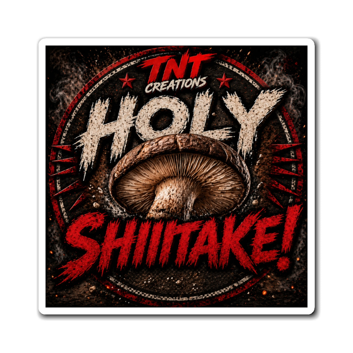Holy Shiitake! Mushroom Magnet — Funny Kitchen Fridge Decor