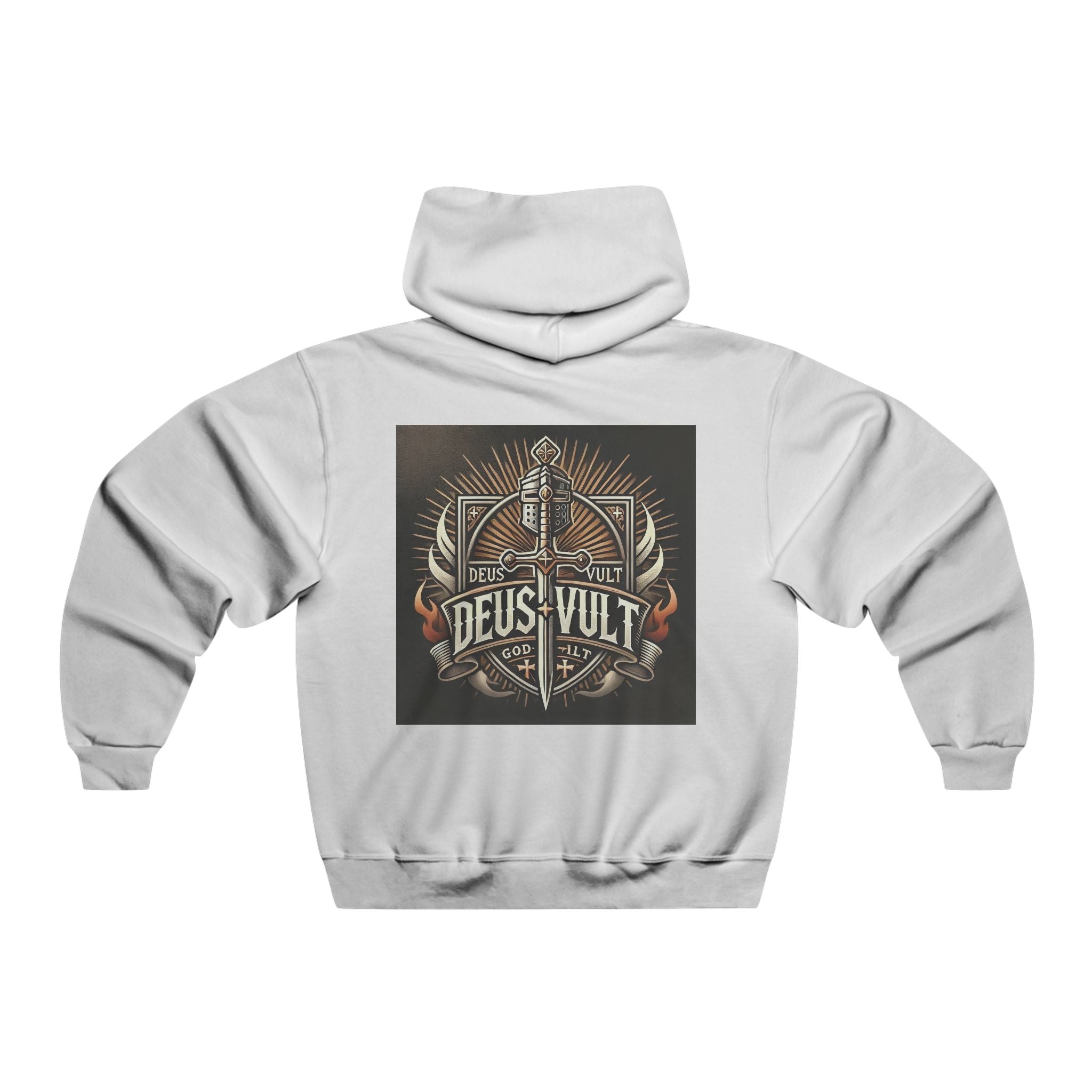 Hooded Sweatshirt — Retro Graphic Hoodie (Deus Vult / Southpaw)