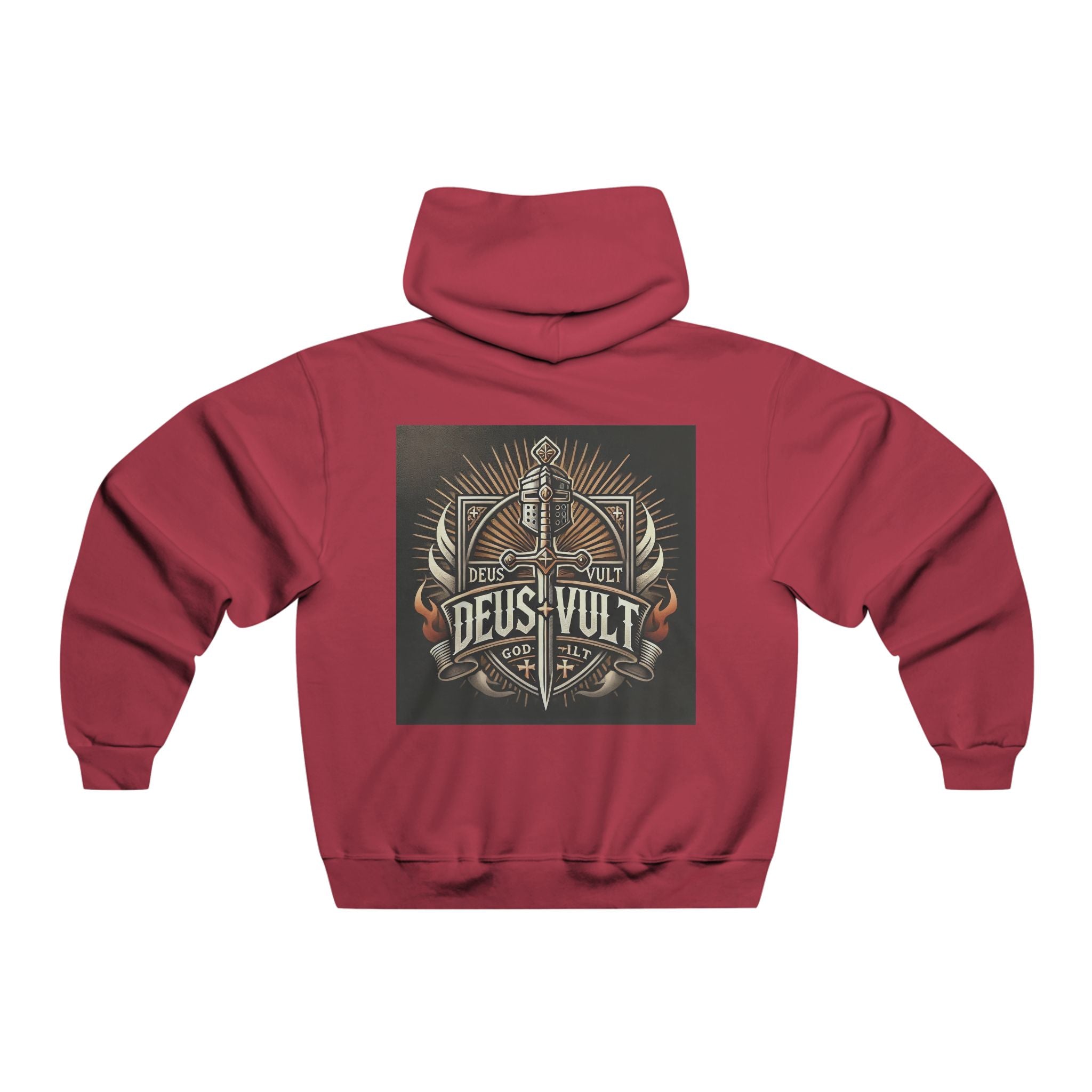Hooded Sweatshirt — Retro Graphic Hoodie (Deus Vult / Southpaw)