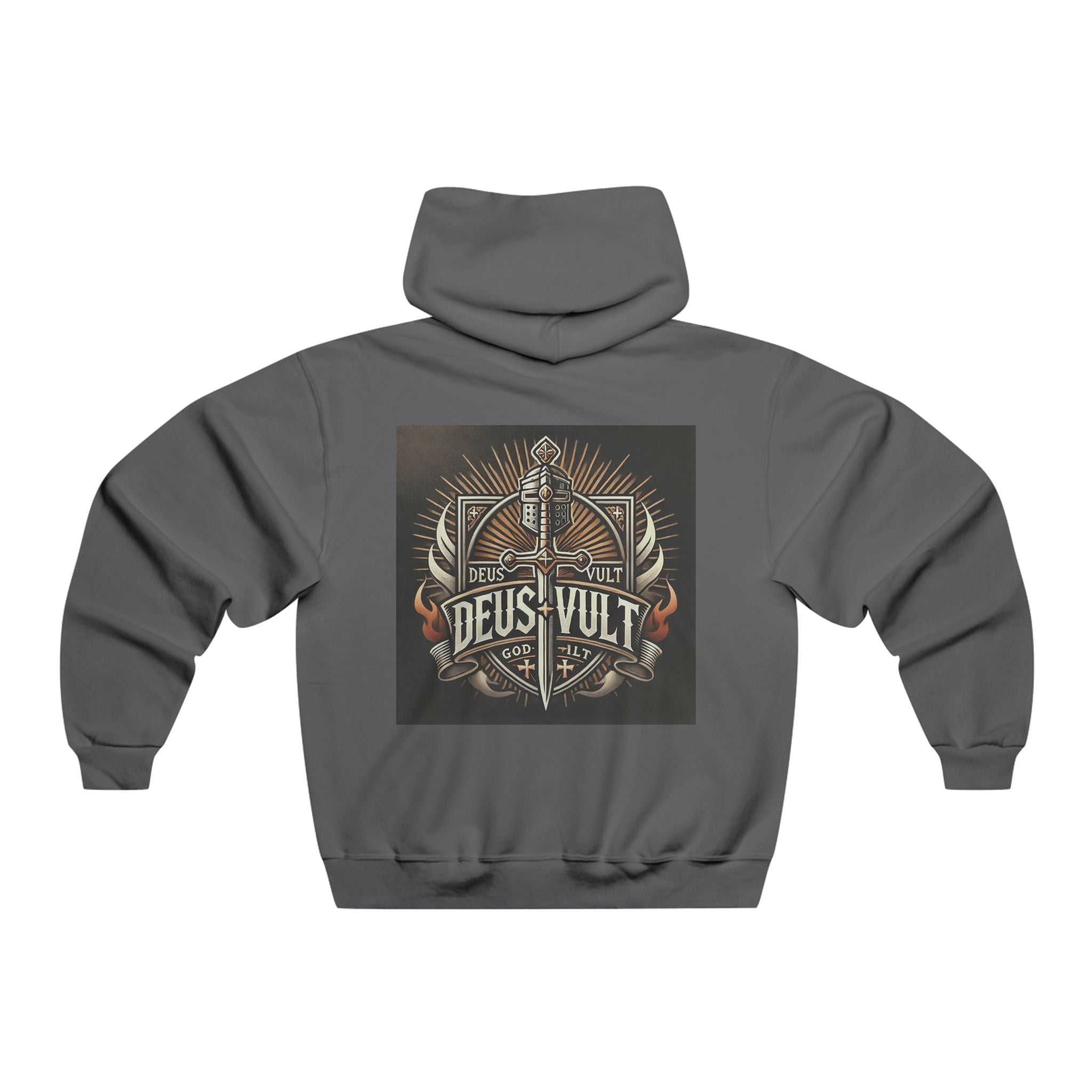 Hooded Sweatshirt — Retro Graphic Hoodie (Deus Vult / Southpaw)