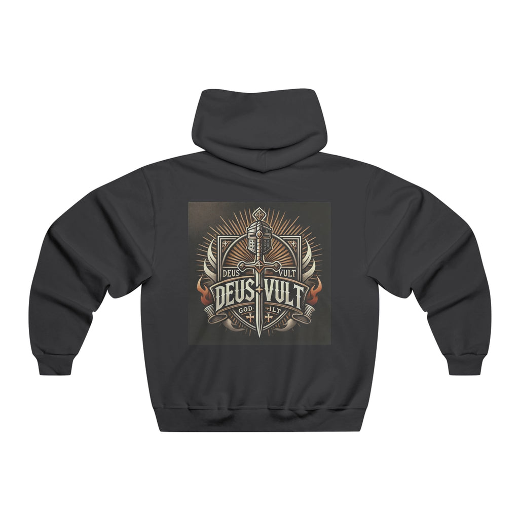 Hooded Sweatshirt — Retro Graphic Hoodie (Deus Vult / Southpaw)