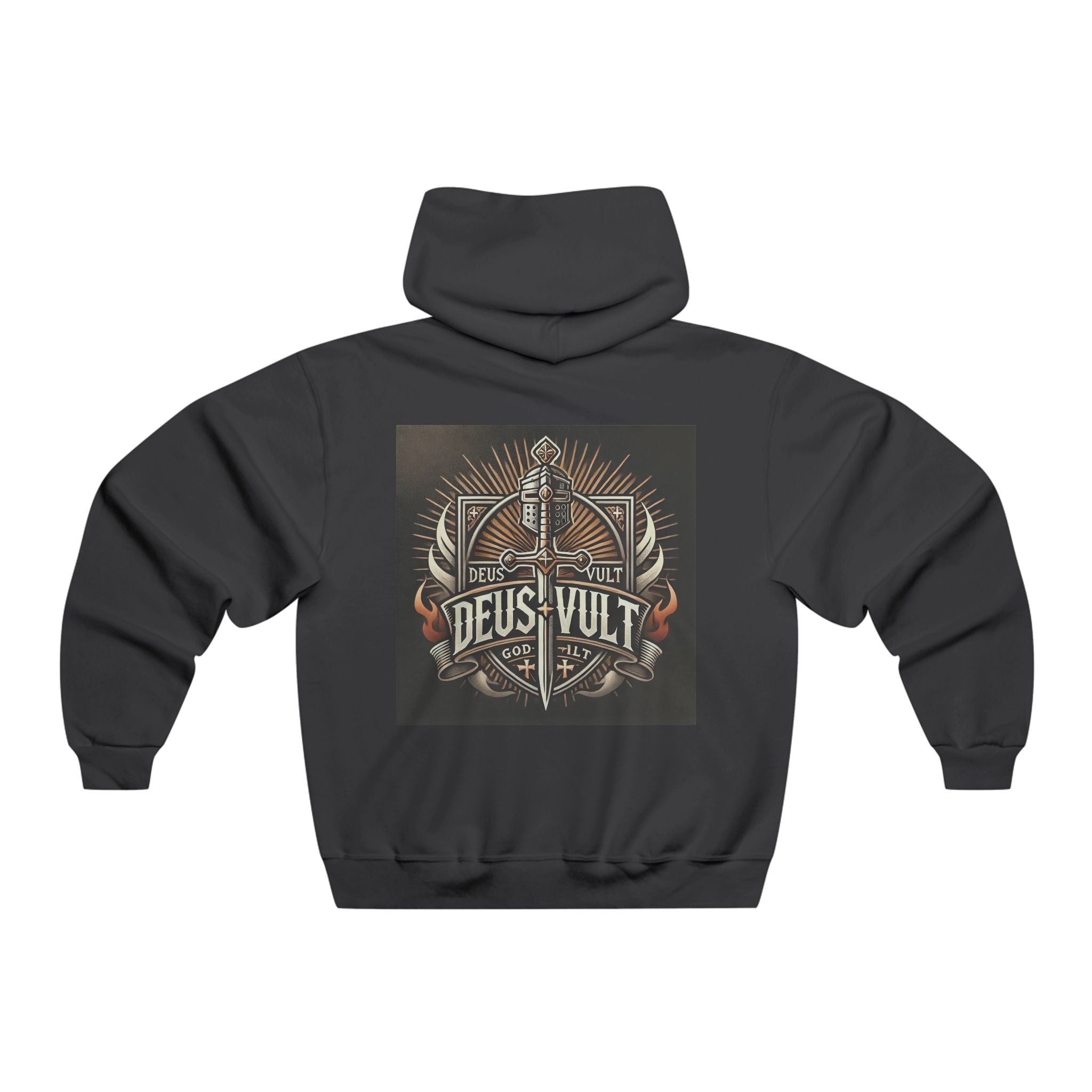 Hooded Sweatshirt — Retro Graphic Hoodie (Deus Vult / Southpaw)