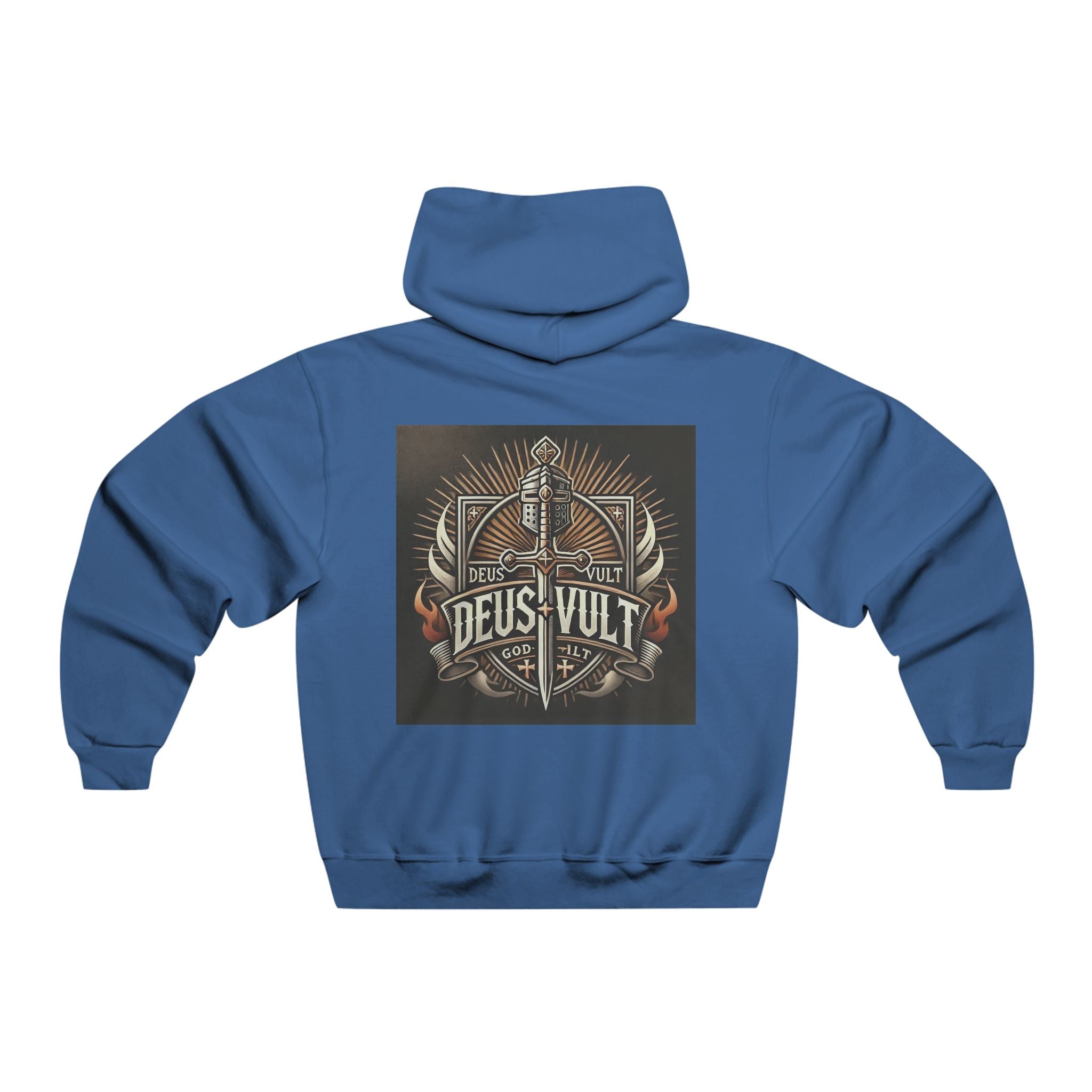 Hooded Sweatshirt — Retro Graphic Hoodie (Deus Vult / Southpaw)