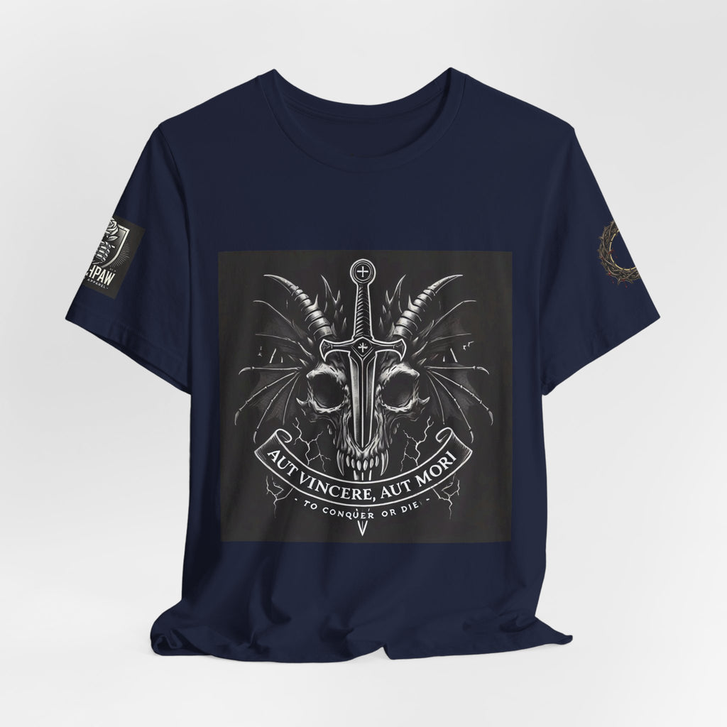 Defying Darkness Tee — "Aut Vincere, Aut Mori" Graphic T-Shirt