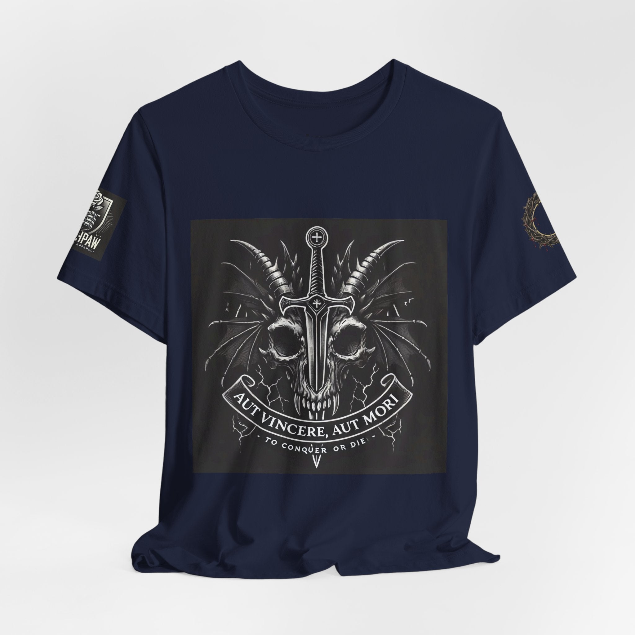Defying Darkness Tee — "Aut Vincere, Aut Mori" Graphic T-Shirt